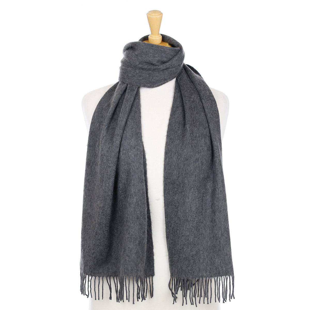 Slate Grey Woven Cashmere Scarf
