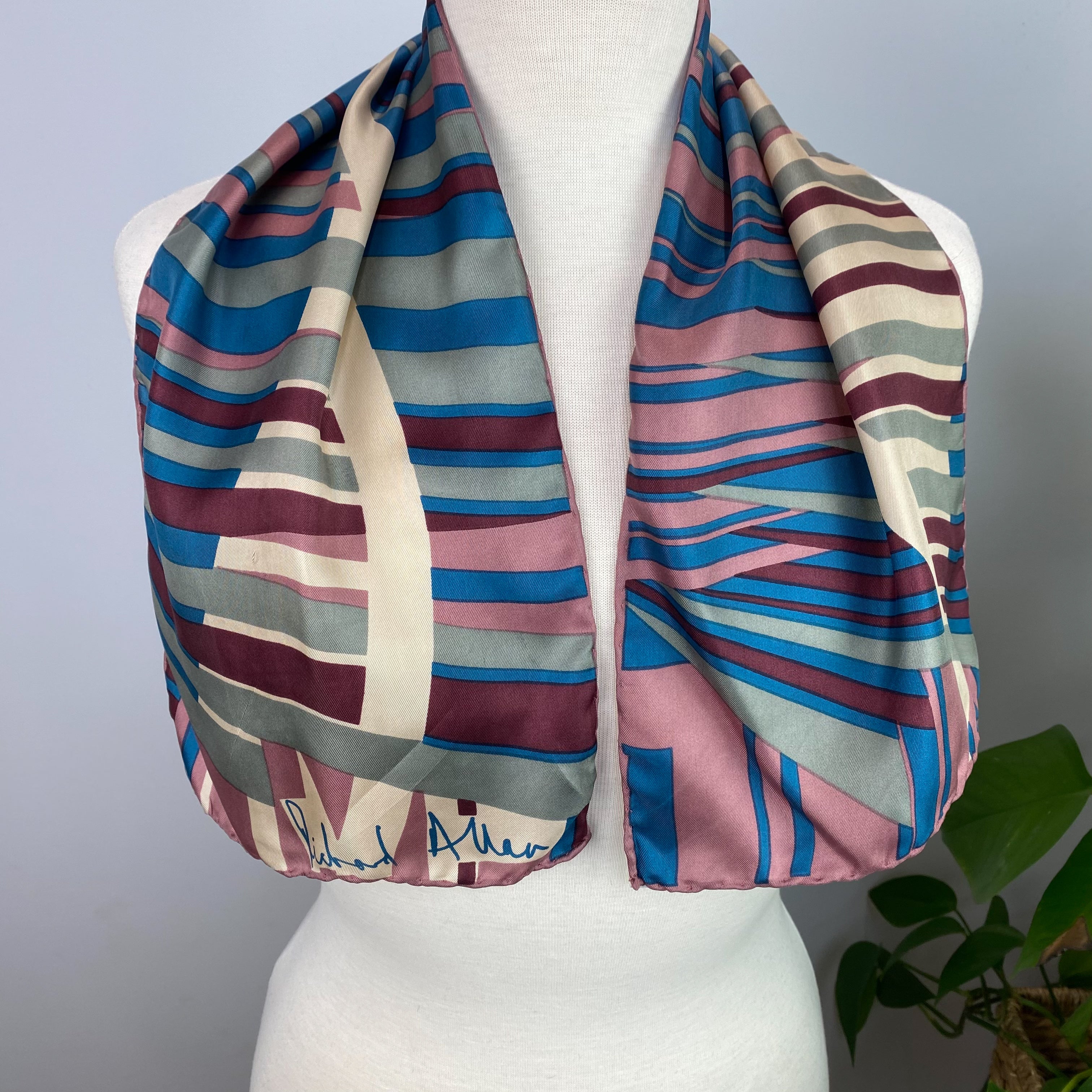 1970s Richard Allan Vintage Silk Scarf