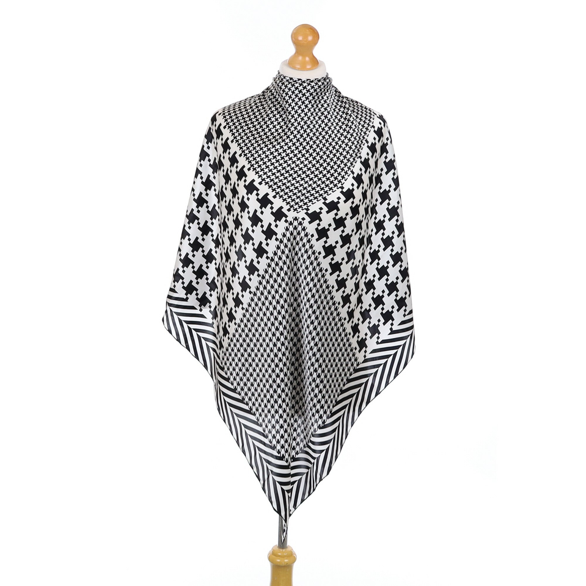 Monochrome Geometric Silk Scarf