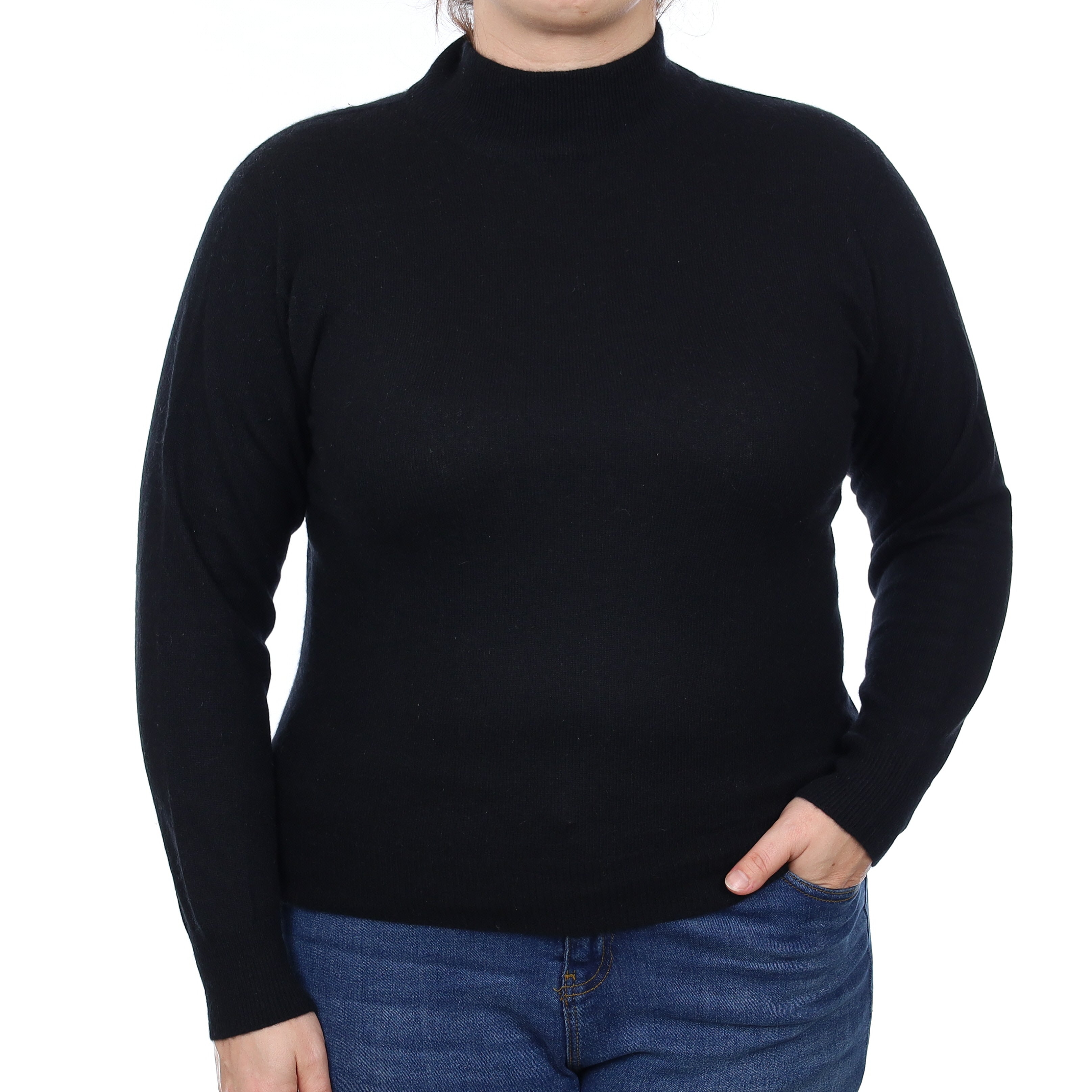 Black Cashmere Turtle Neck Jumper Large