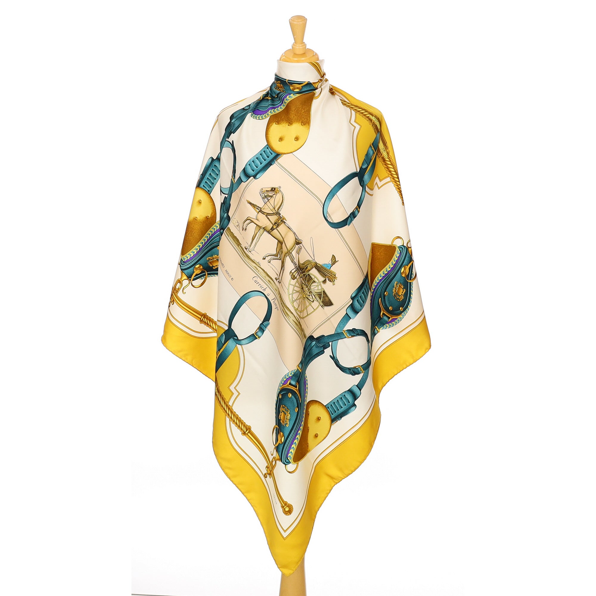 Hermès Carrick à Pompe Silk Scarf