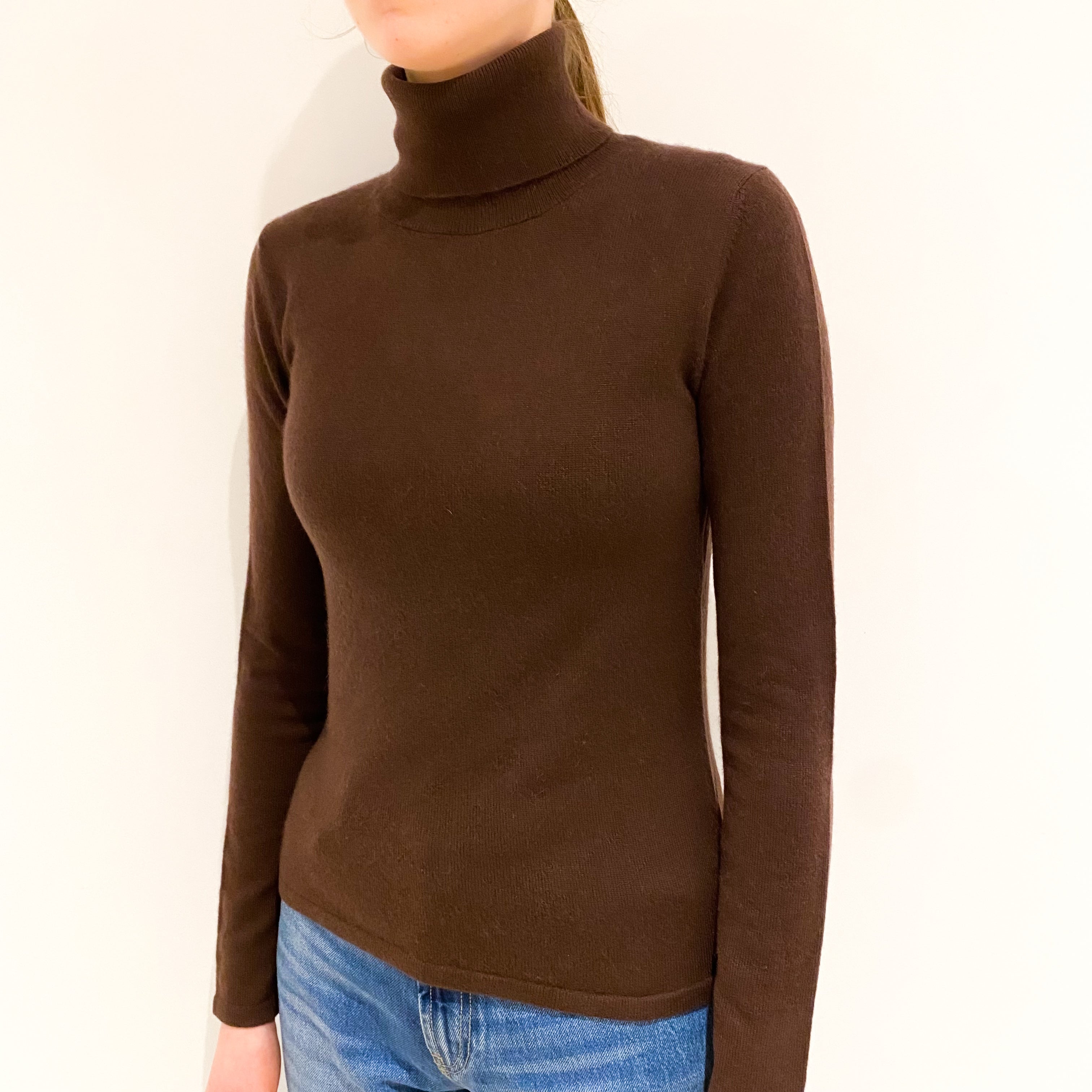 Purple Brown Polo Neck Jumper Extra Small