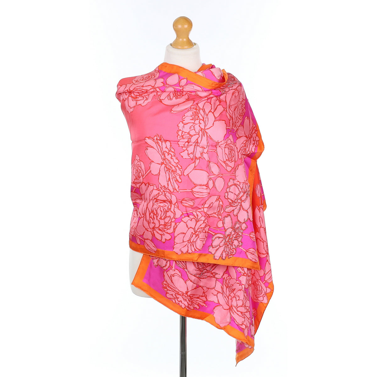 Unworn Boxed Chopard Floral Beaded Wrap Silk Scarf