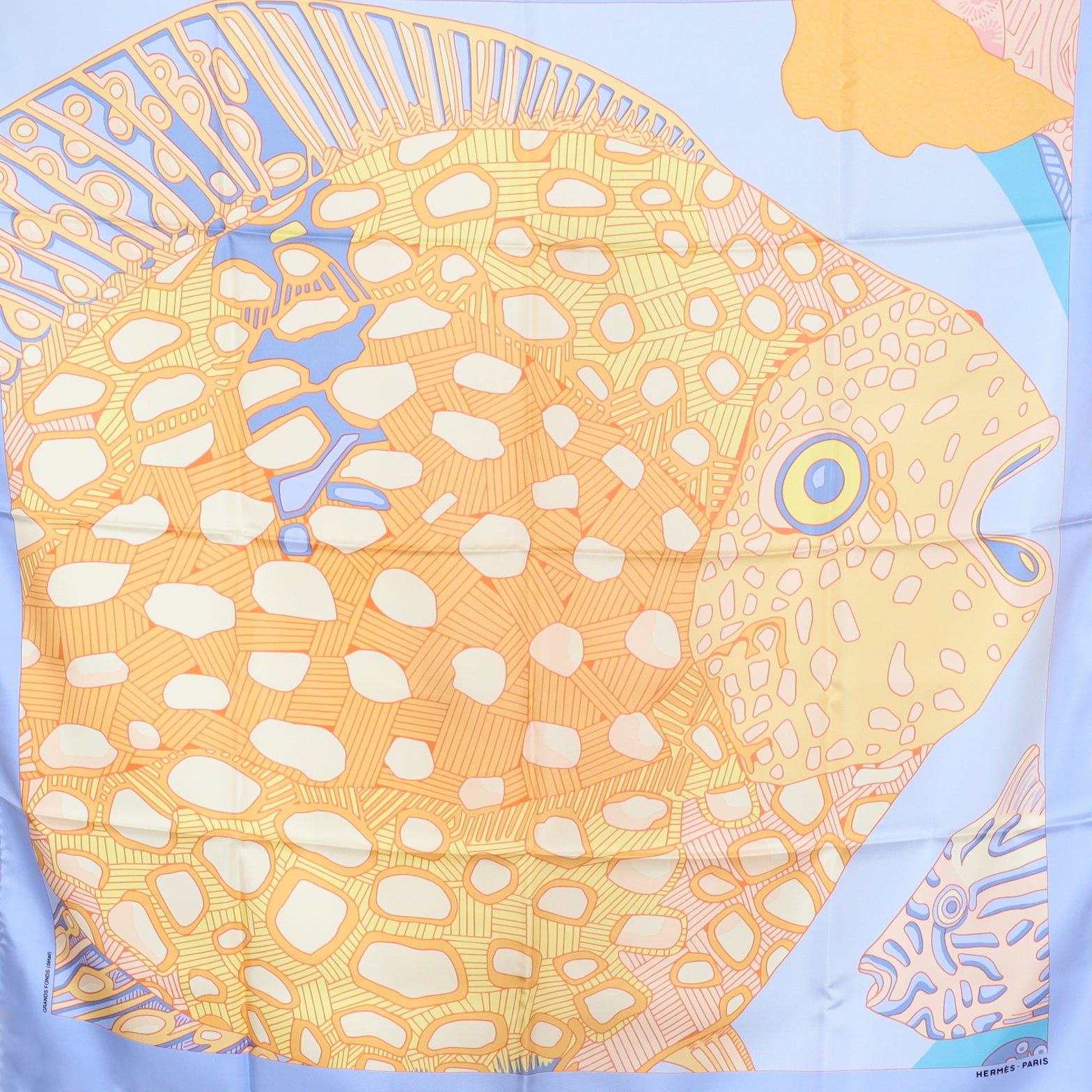 Pristine Hermès Grands Fonds Detail Silk Scarf