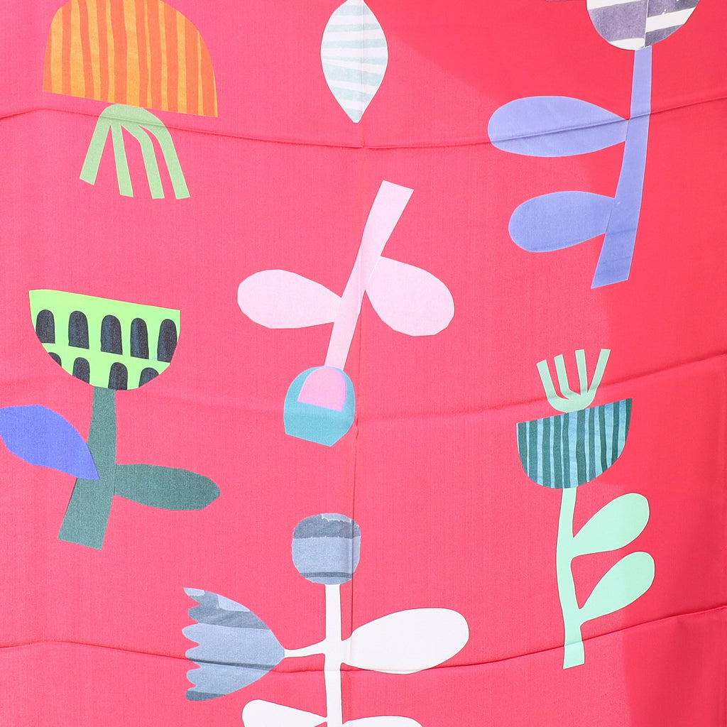 Brand New Italian Cherry Pink Floral Silk Wrap
