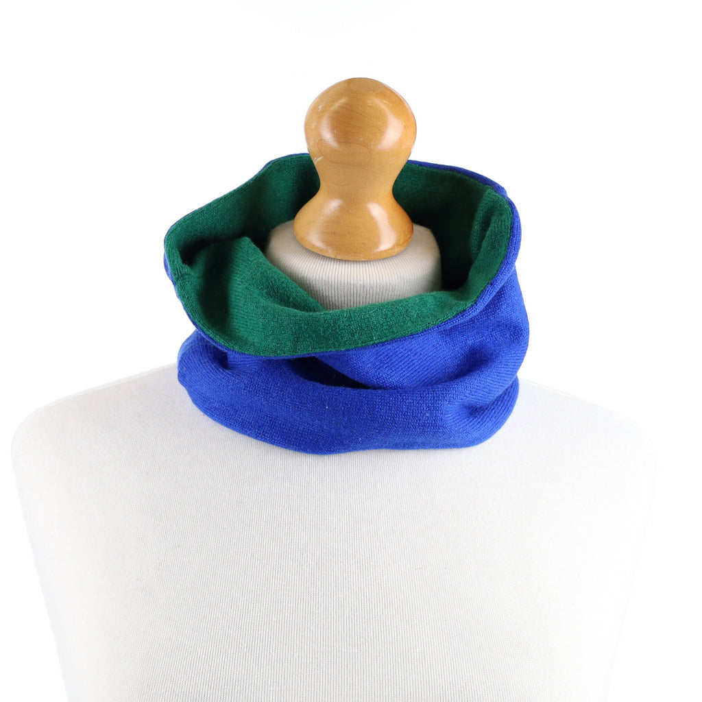 Pea Green and Blue Neck Warmer