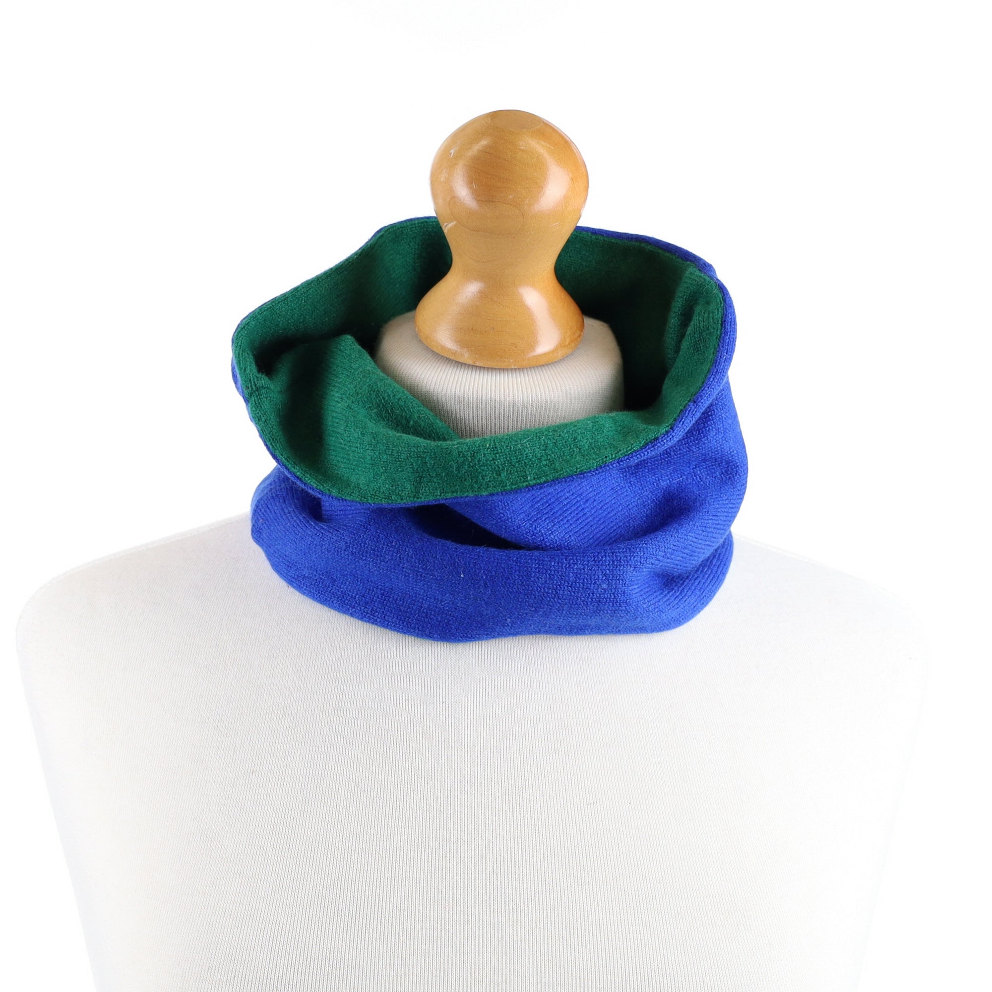 Pea Green and Blue Neck Warmer