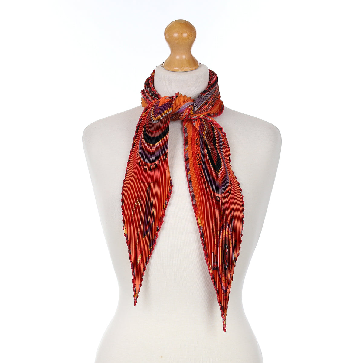 Brand New Boxed Hermès Tohu Bohu Plisse Silk Scarf