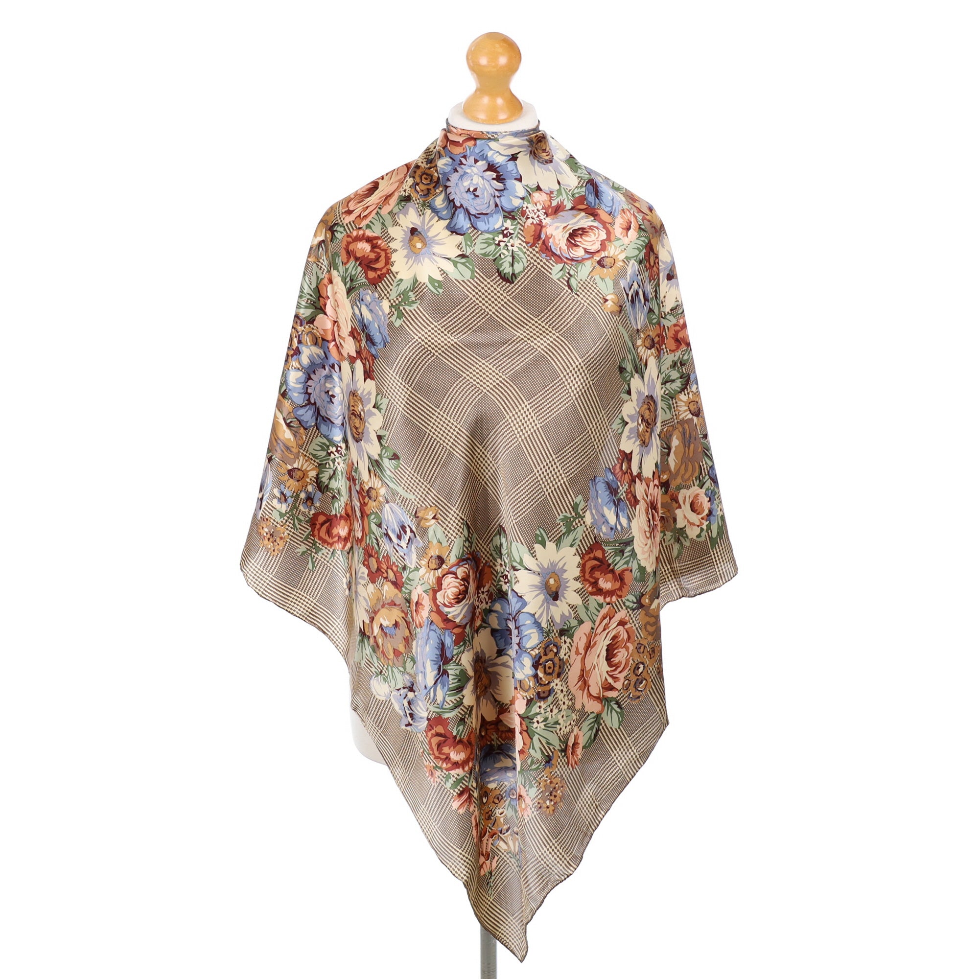 1980s Floral Vintage Silk Scarf