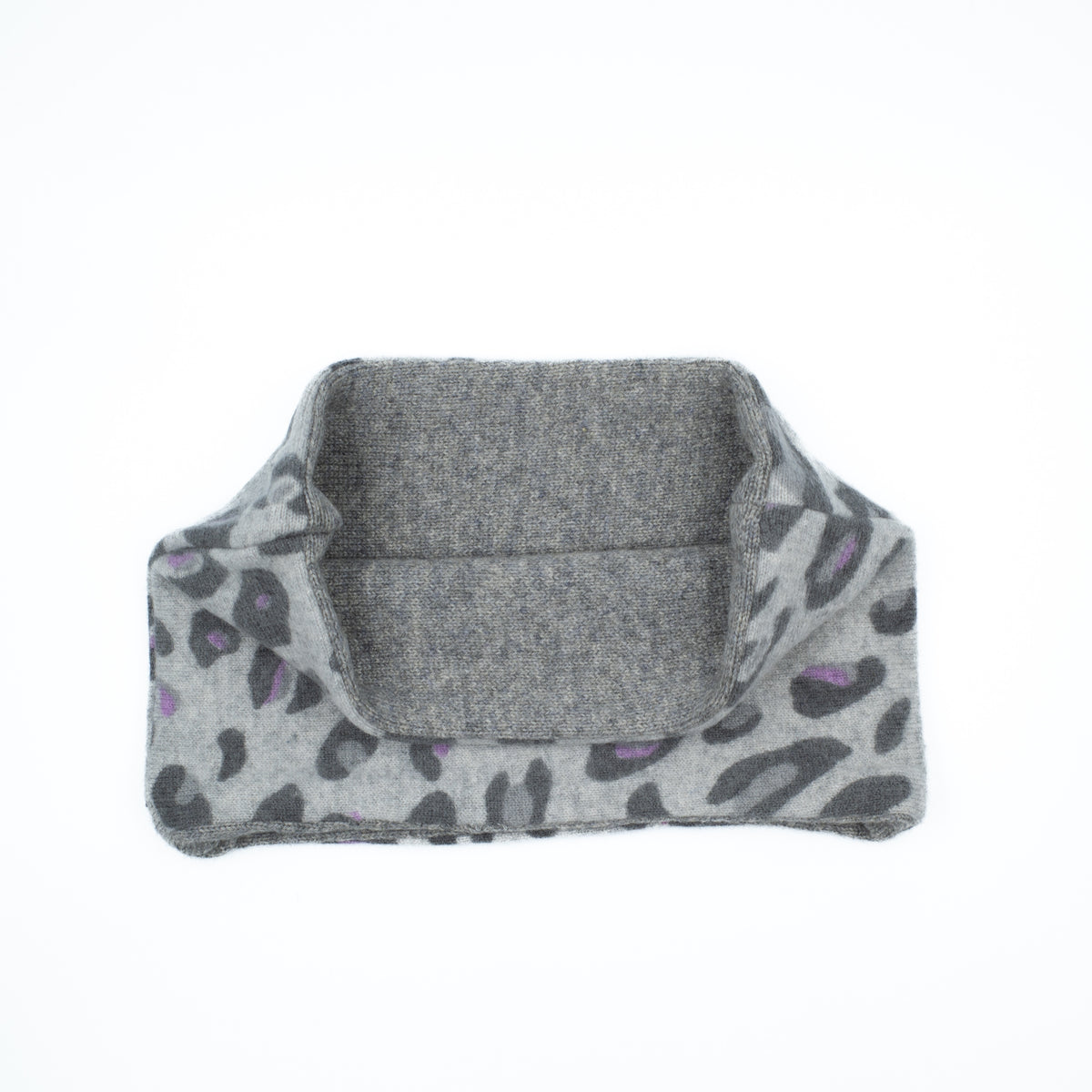 Grey and Purple Leopard Neck Warmer