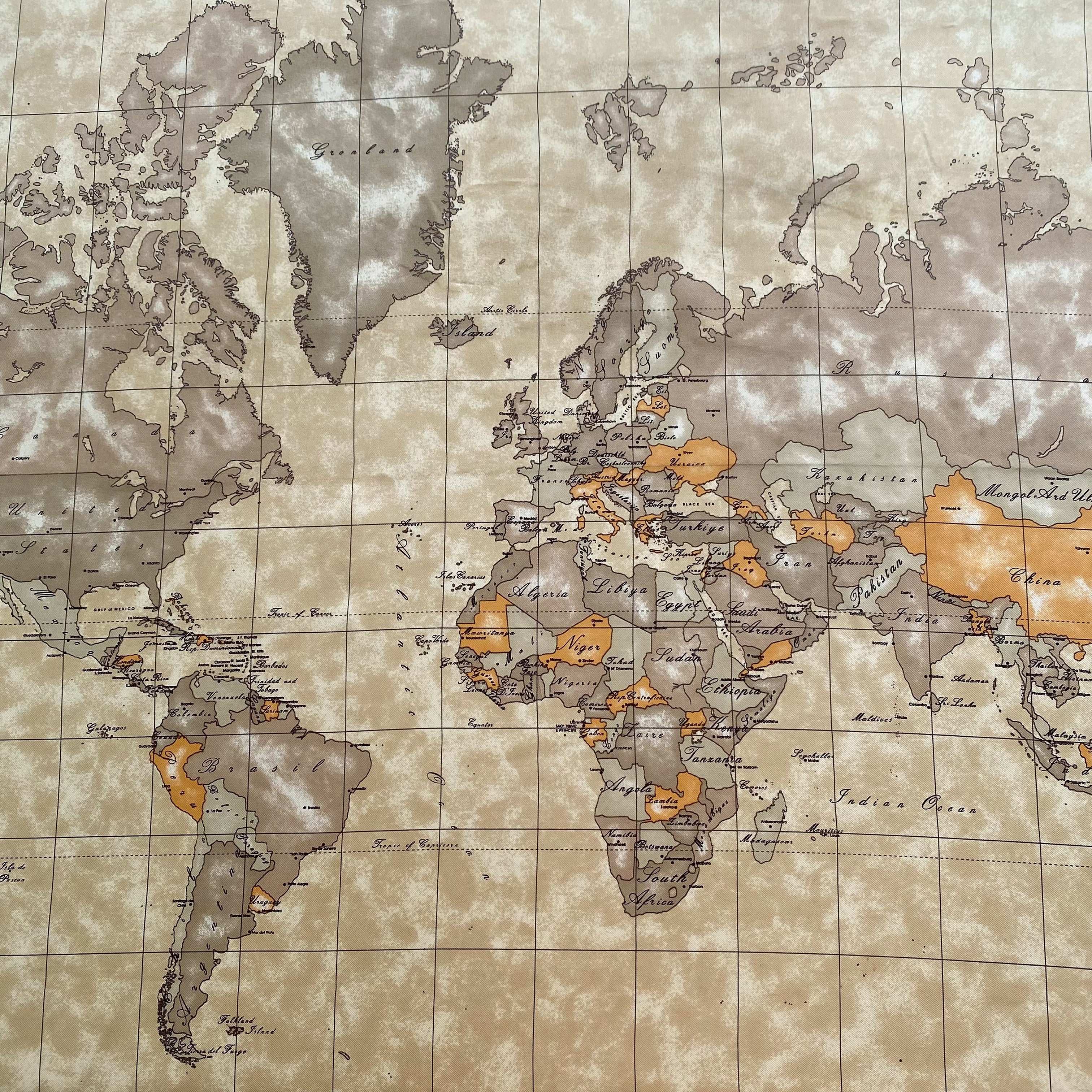 Alveiro Martini Map Design Silk Scarf