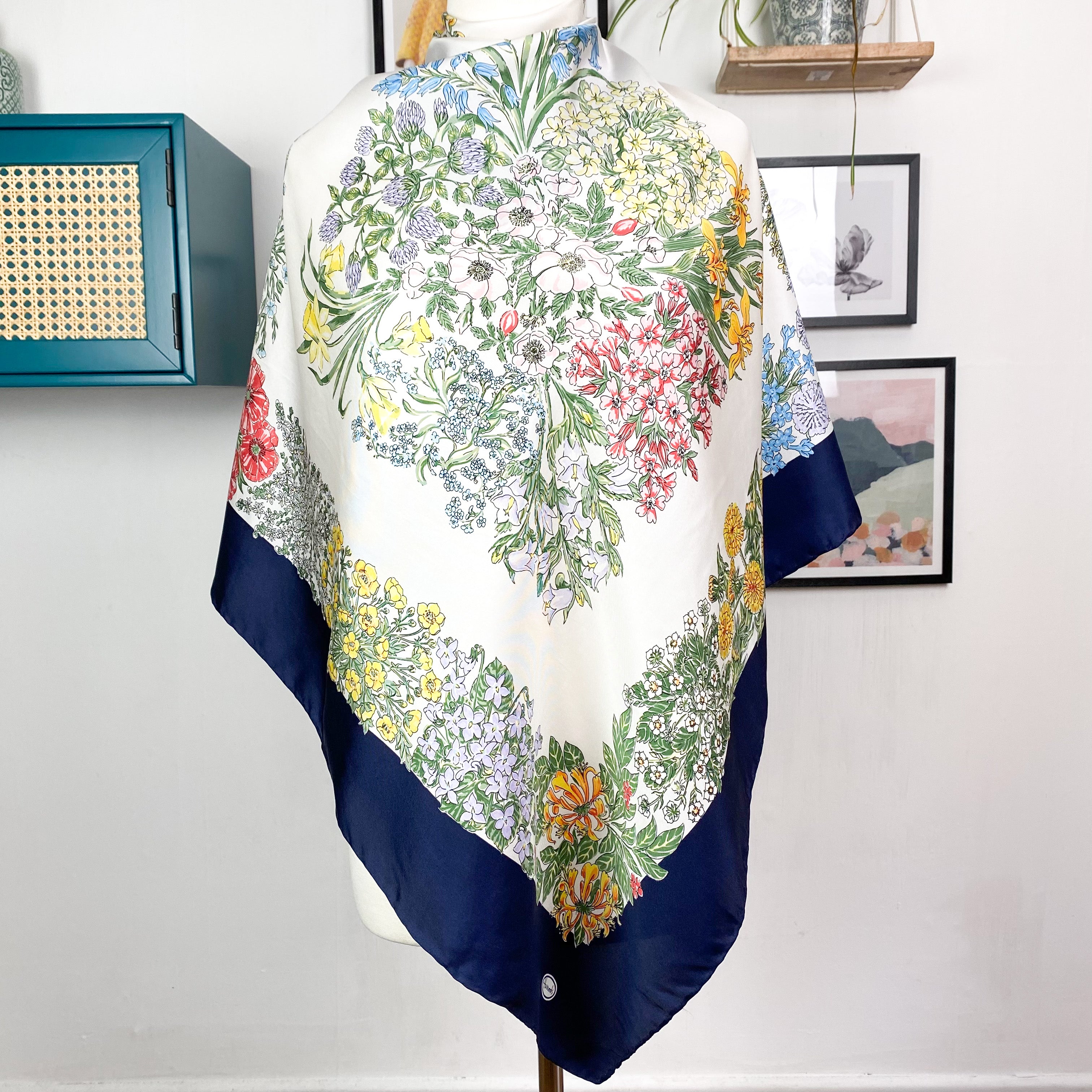 Harrods Floral Designer Silk Scarf