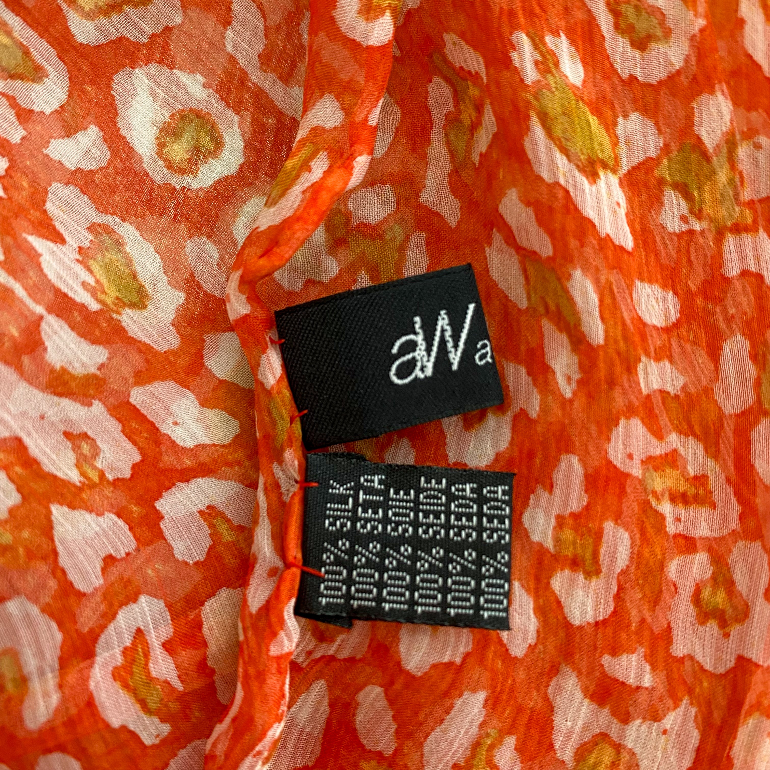Orange Chiffon Silk Scarf