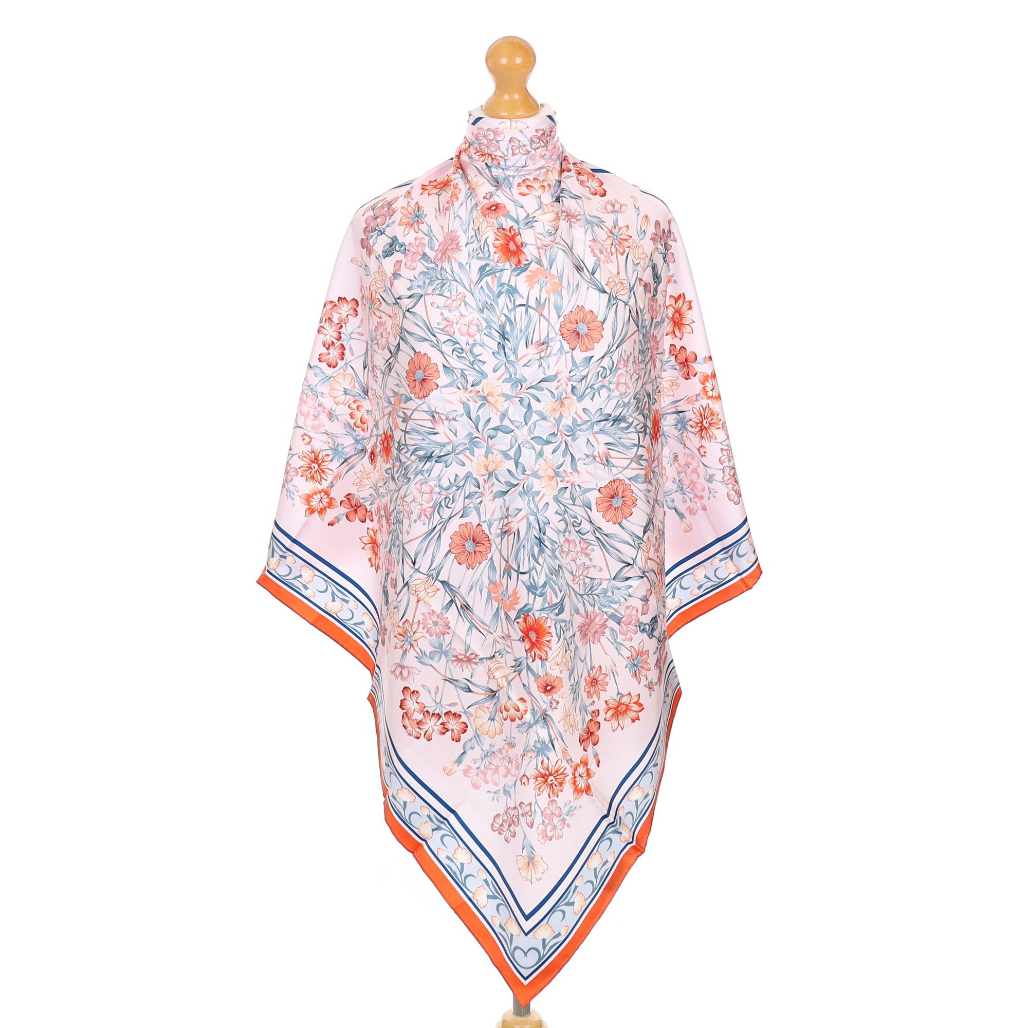 Jim Thompson Orange Floral Silk Scarf