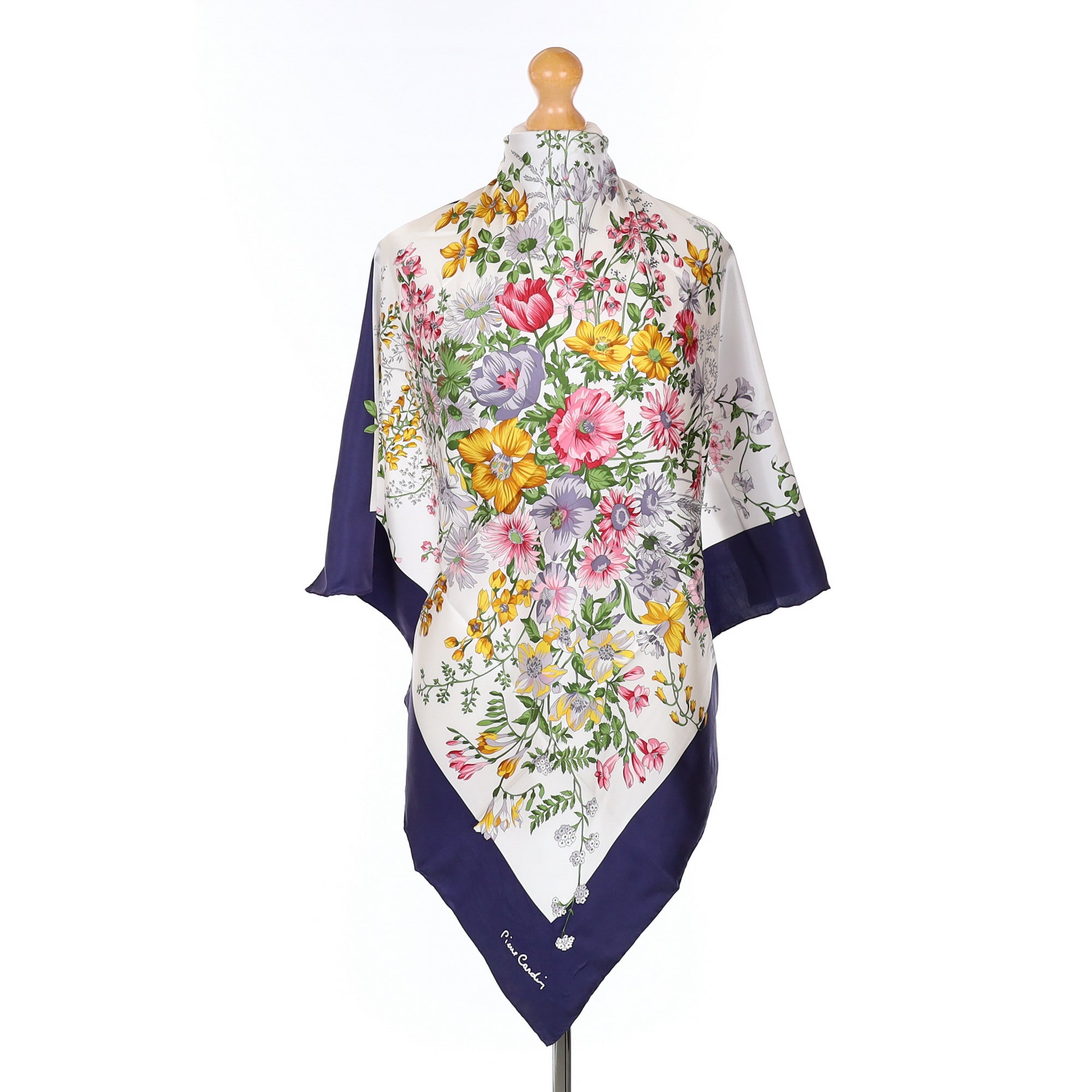 Boxed Pierre Cardin Floral Vintage Silk Scarf