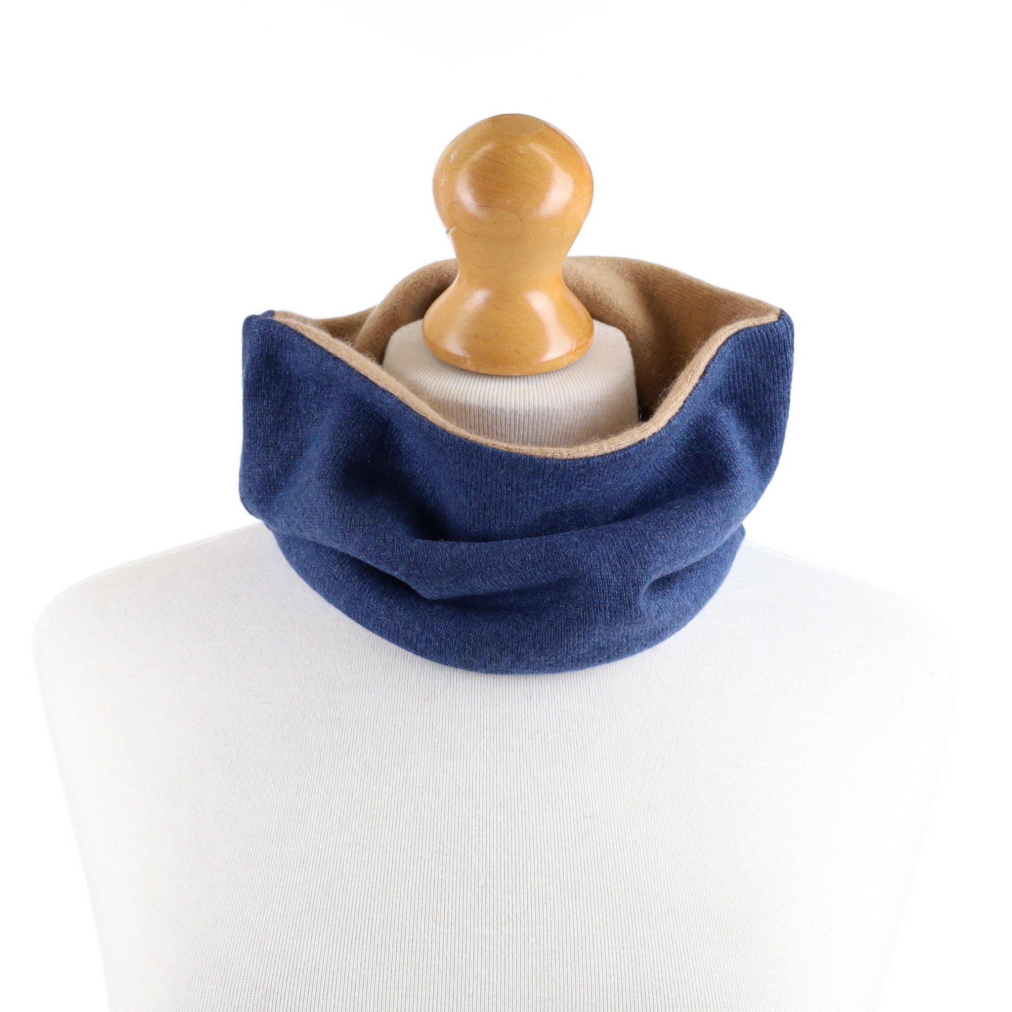 Camel and Mid Blue Neck Warmer