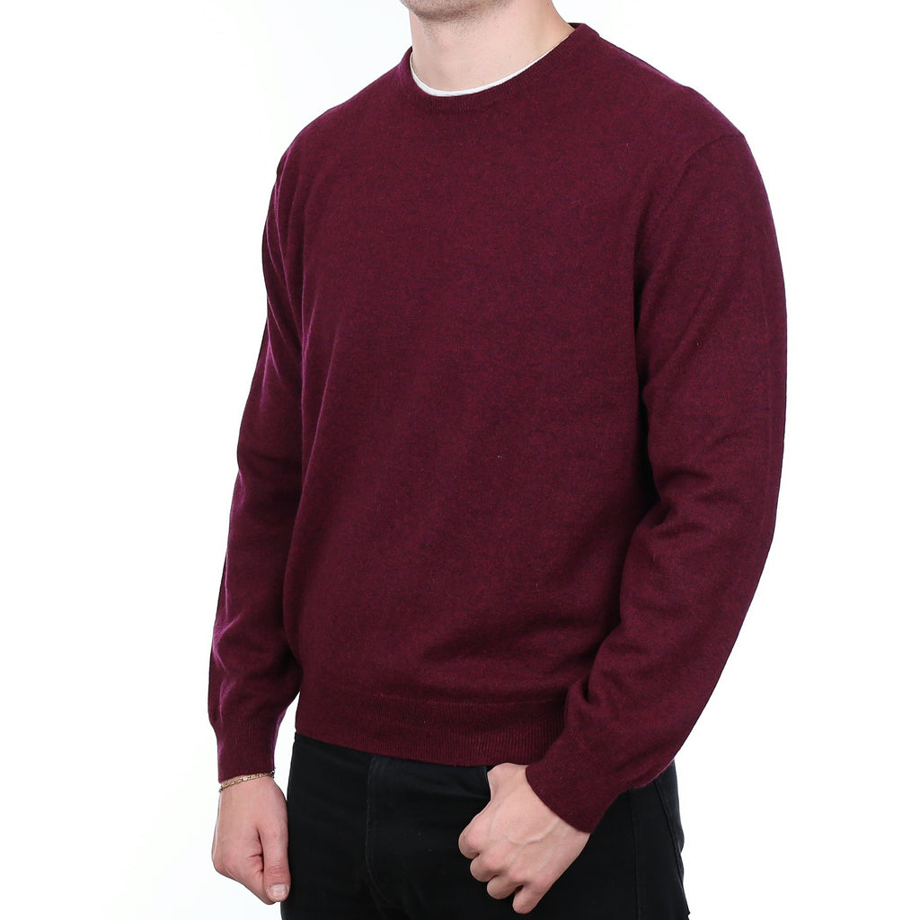 Men’s Mulberry Purple Marl Cashmere Crew Neck Jumper XXXL