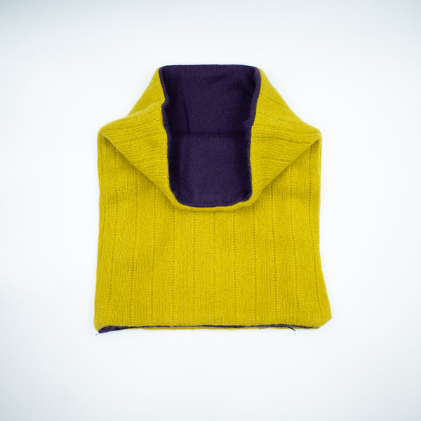 Moss Yellow and Slate Grey Luxury Double Layered Snood