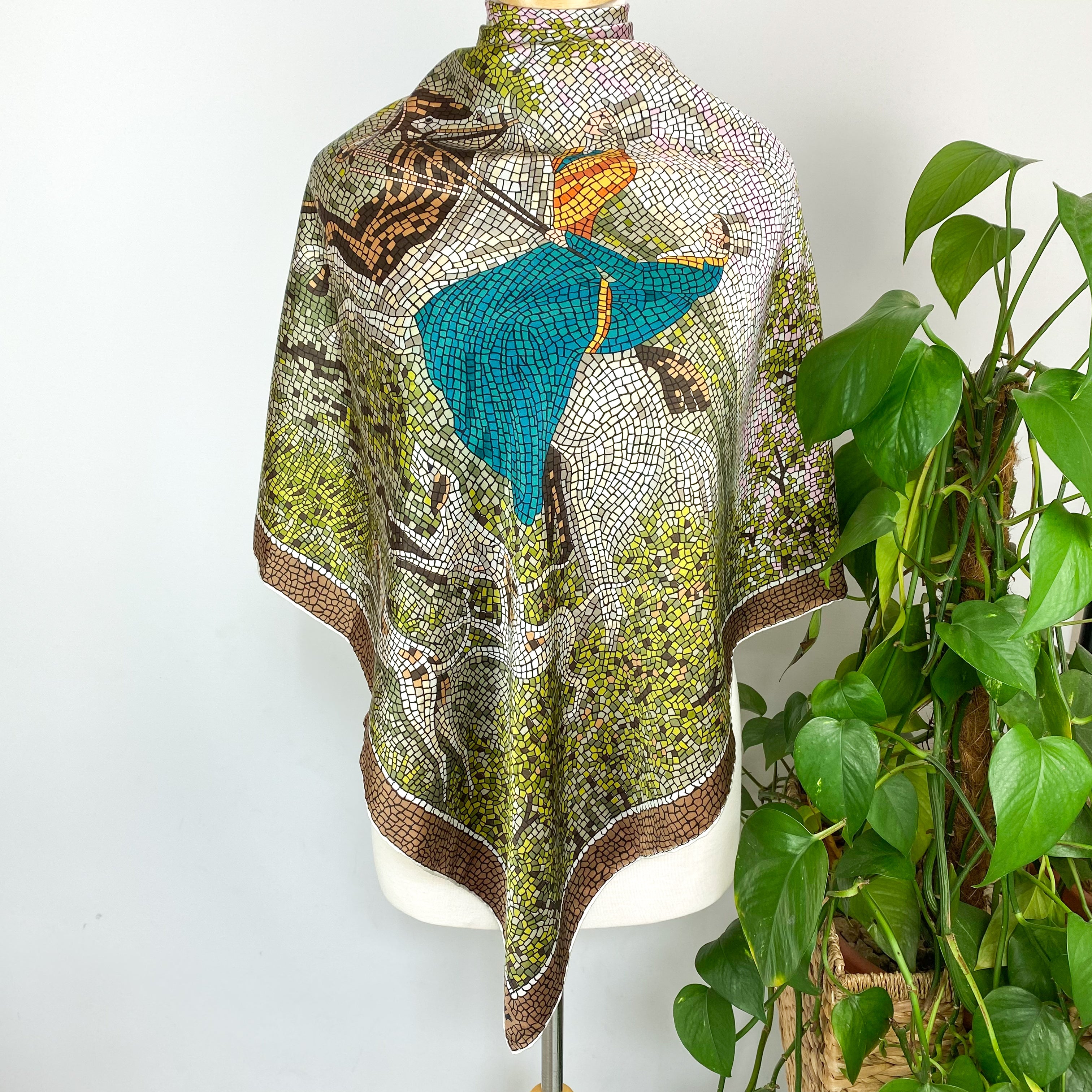 1960s Jacqmar Mosaic Vintage Silk Scarf