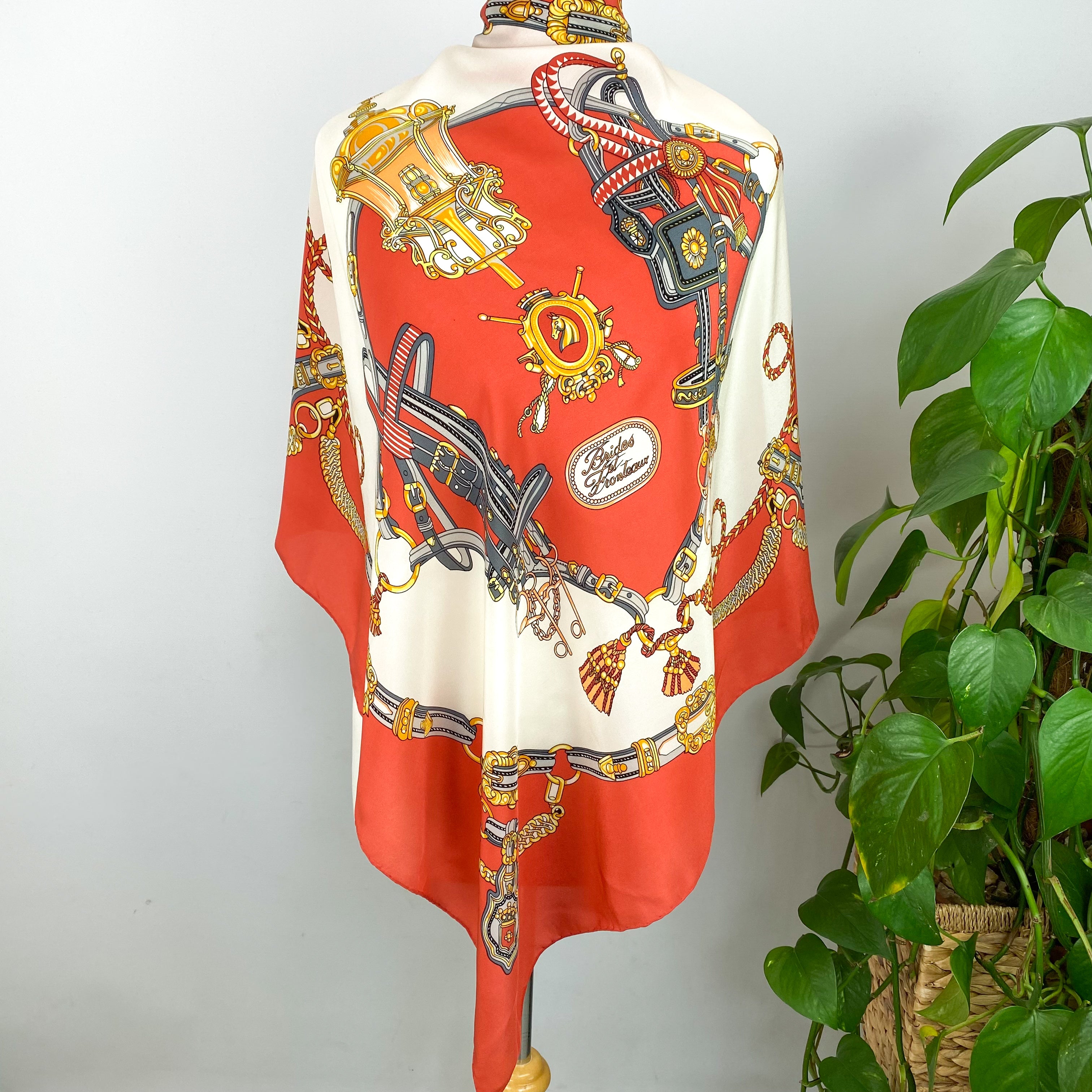 Classic Burnt Orange Silk Scarf