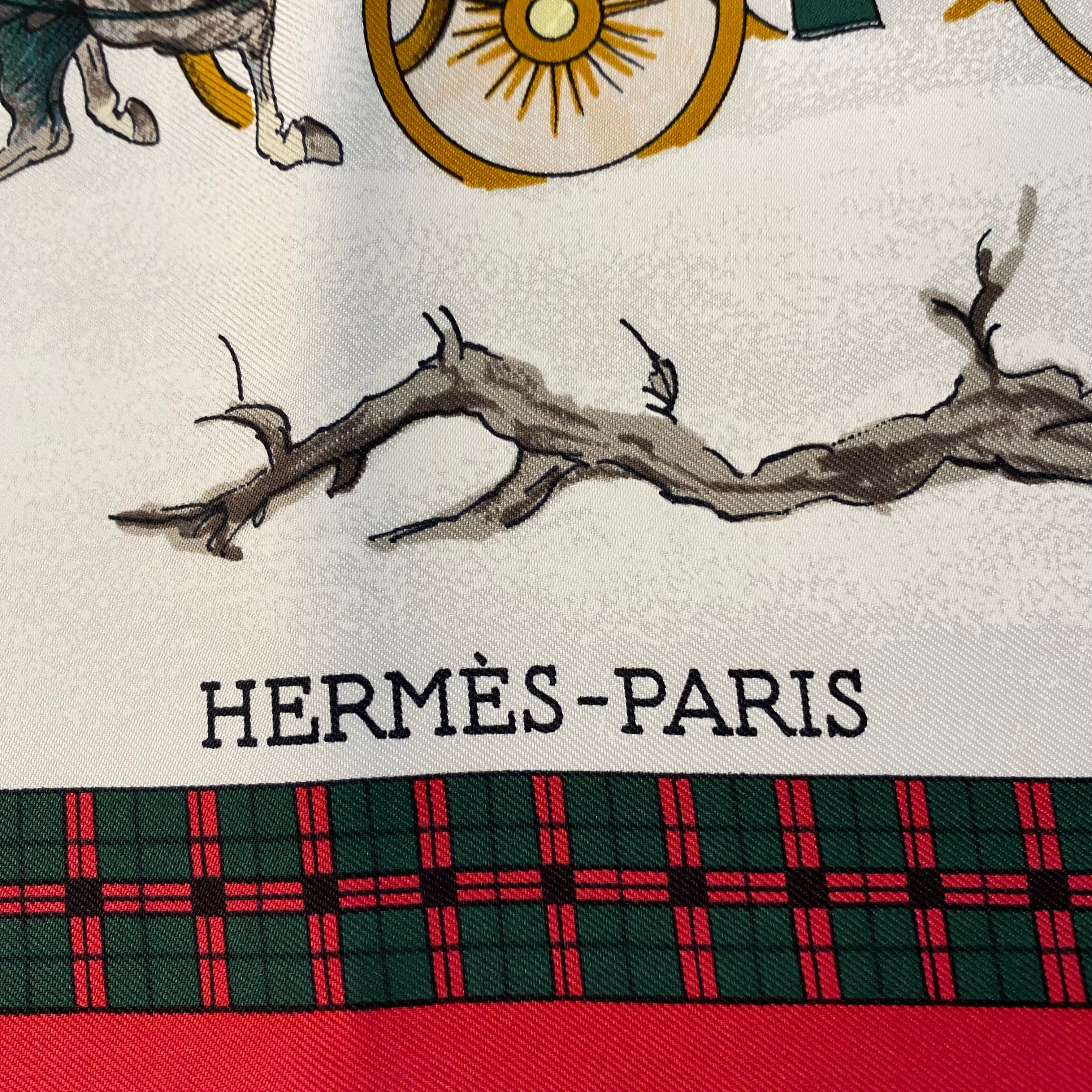 Boxed Hermès L’hiver en Poste Silk Scarf