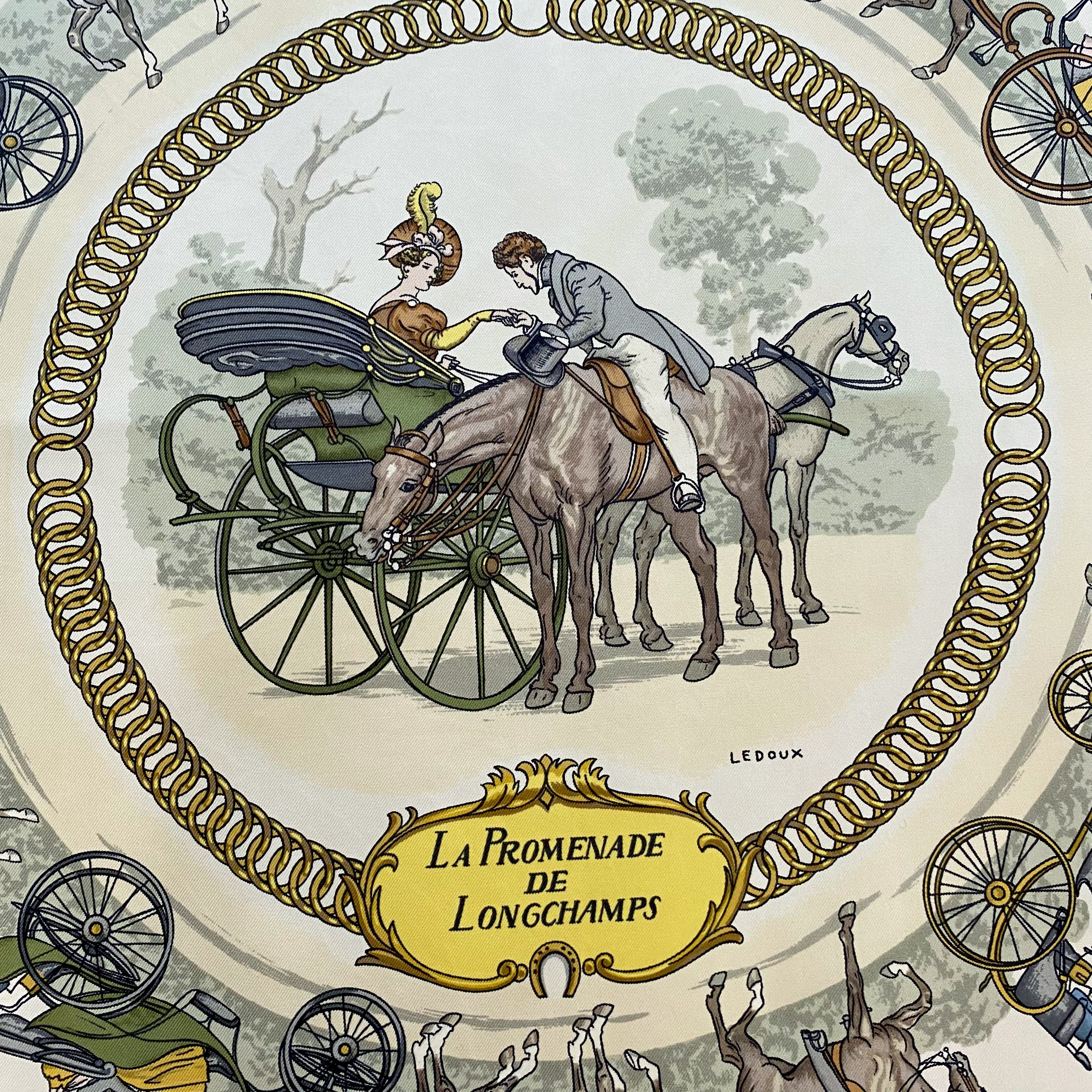 Hermès La Promenade De Longchamps Silk Scarf