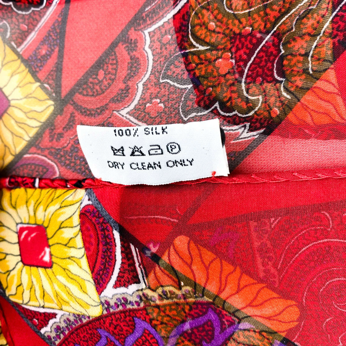 Bright Coloured Jaeger Chiffon Silk Scarf