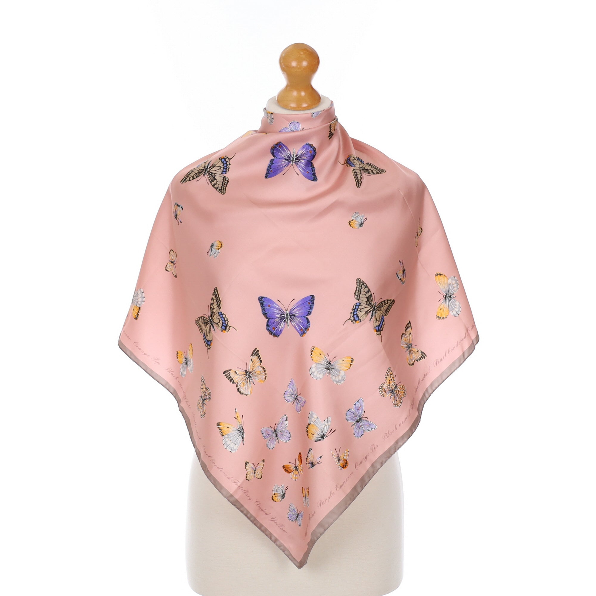 Cornelia James Pink Butterfly Silk Scarf