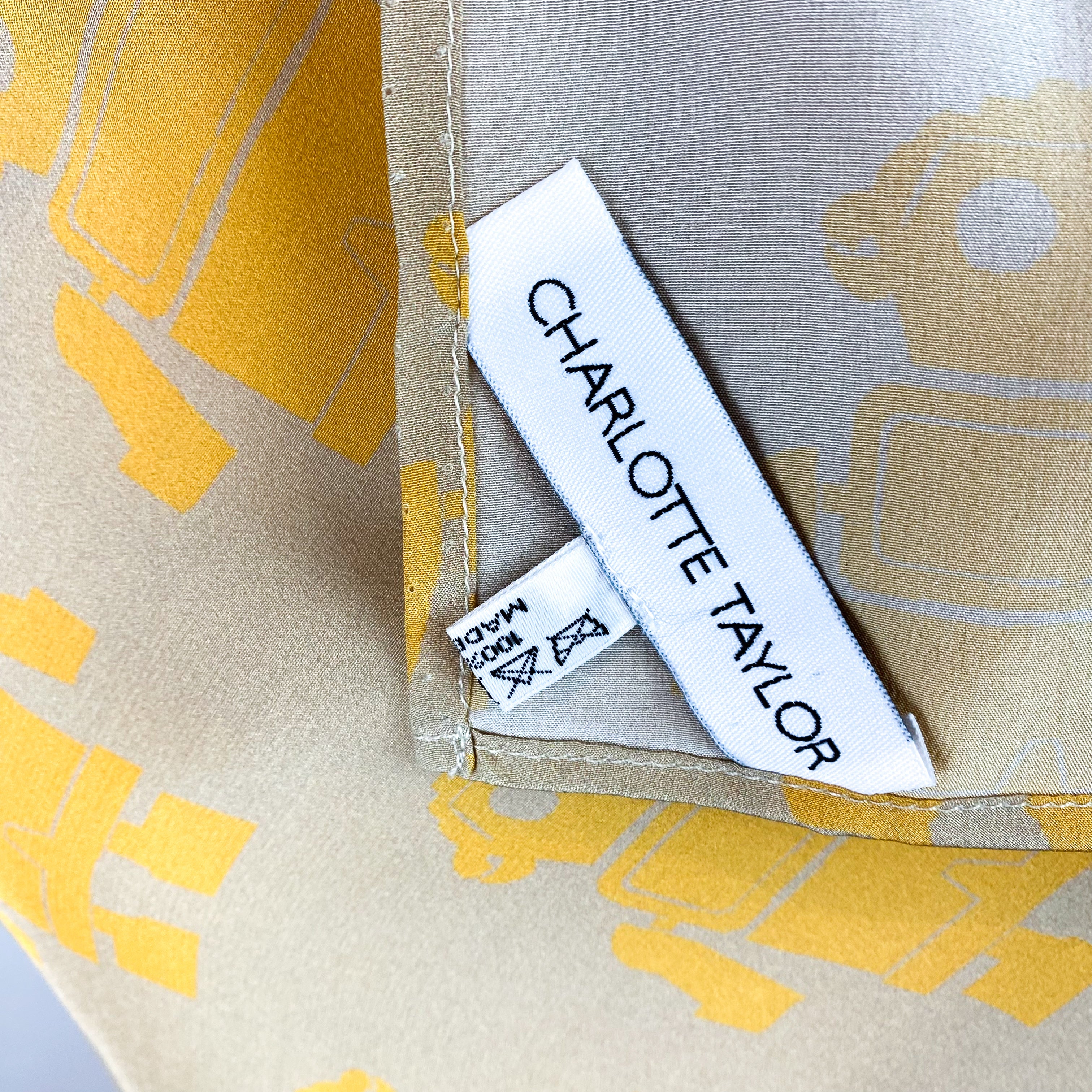 Extra Large Charlotte Taylor Robot Designer Silk Scarf