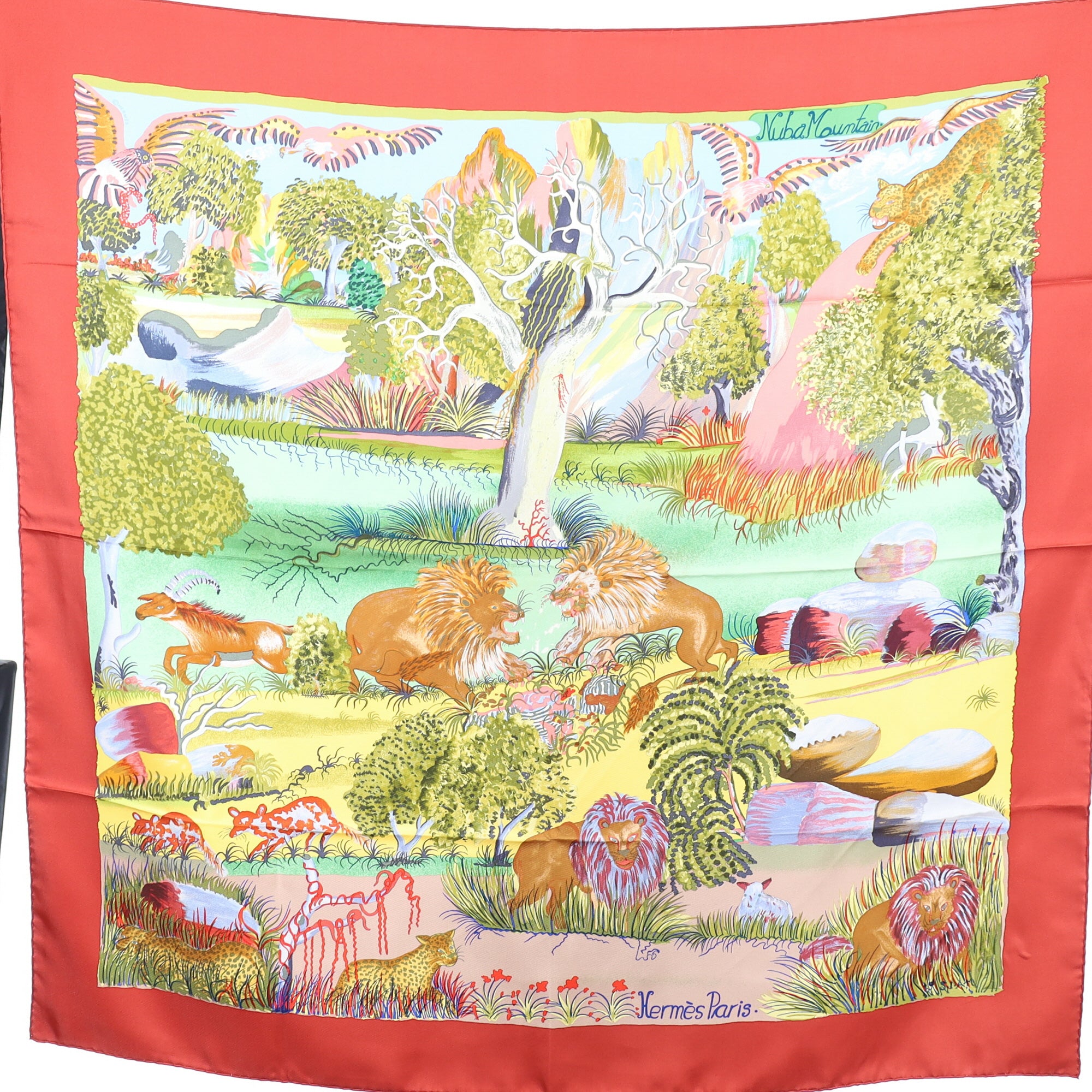 Pristine Hermès Nuba Mountain Silk Scarf