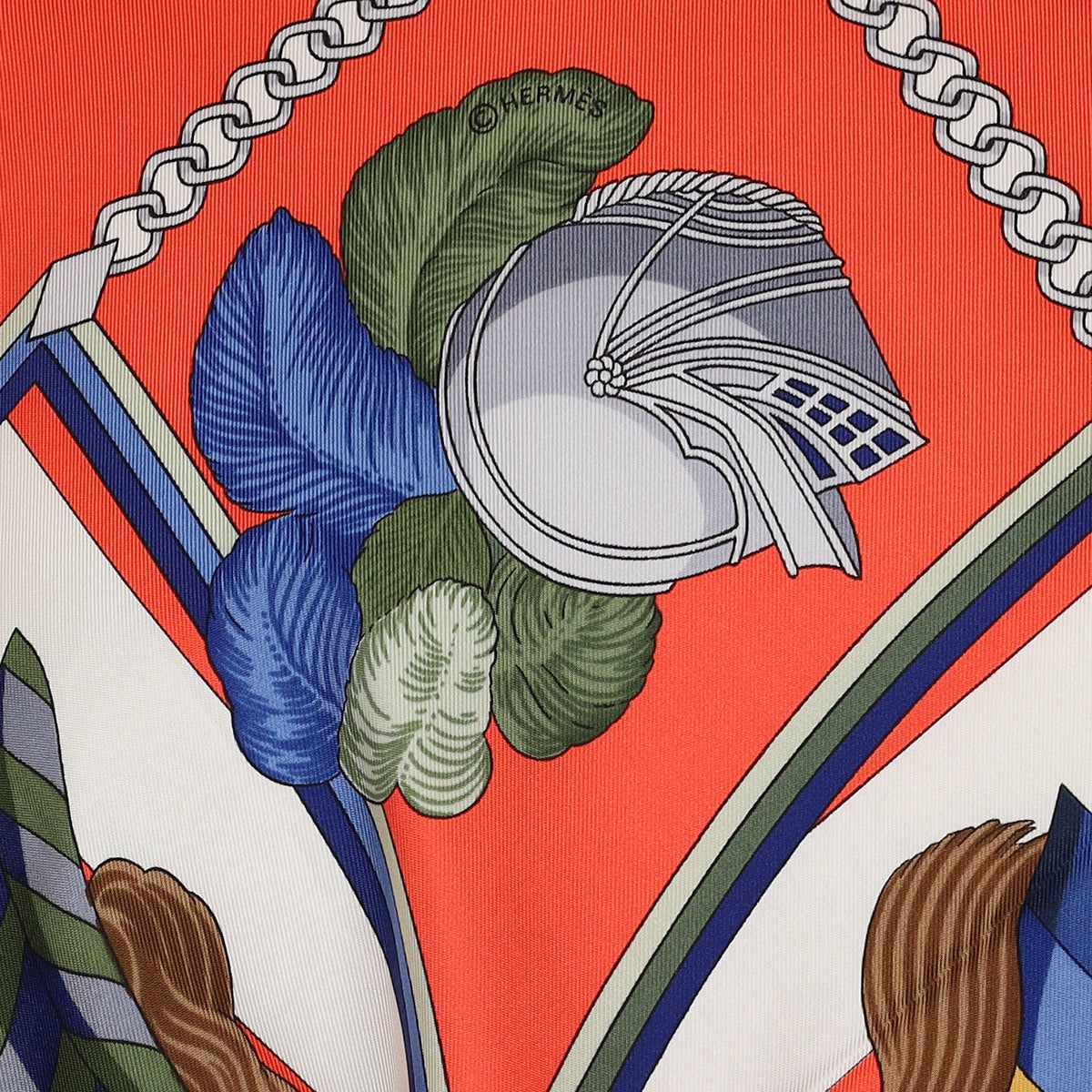Brand New Boxed Hermès Chocs en Plumes Silk Scarf