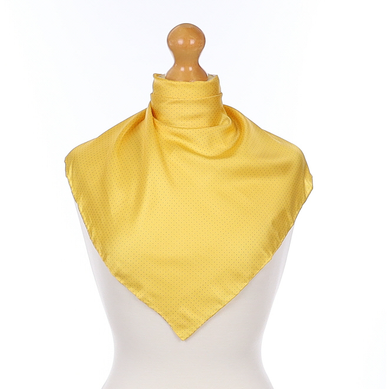 Yellow and Blue Spotted Silk Pocket Square
