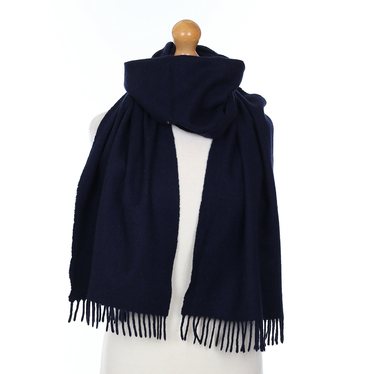 Harrods Scottish Navy Blue Cashmere Woven Scarf