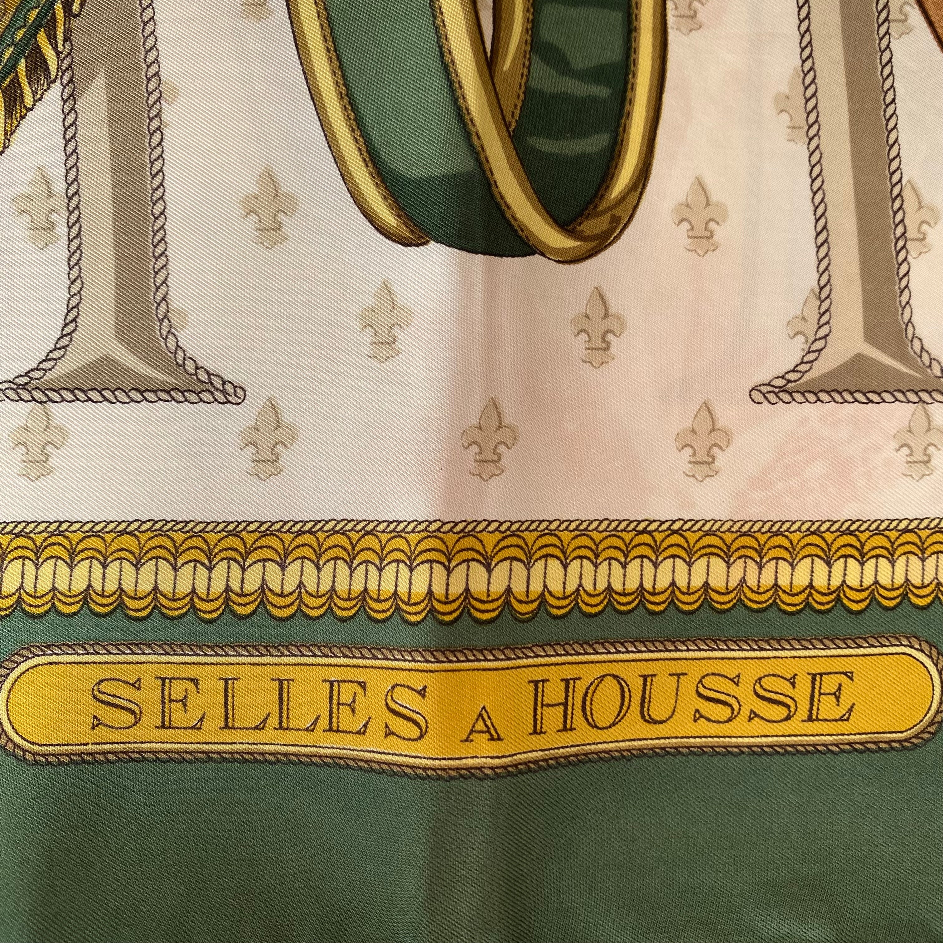 Hermès Selles A Housse Vintage Silk Scarf