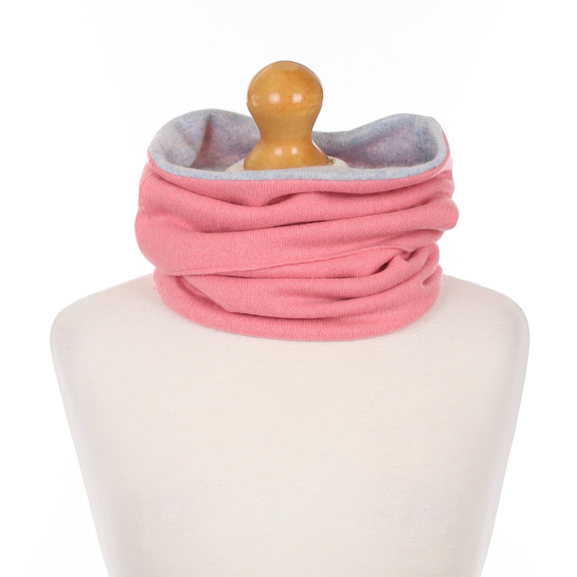 Coral and Blue Marl Luxury Double Layered Snood