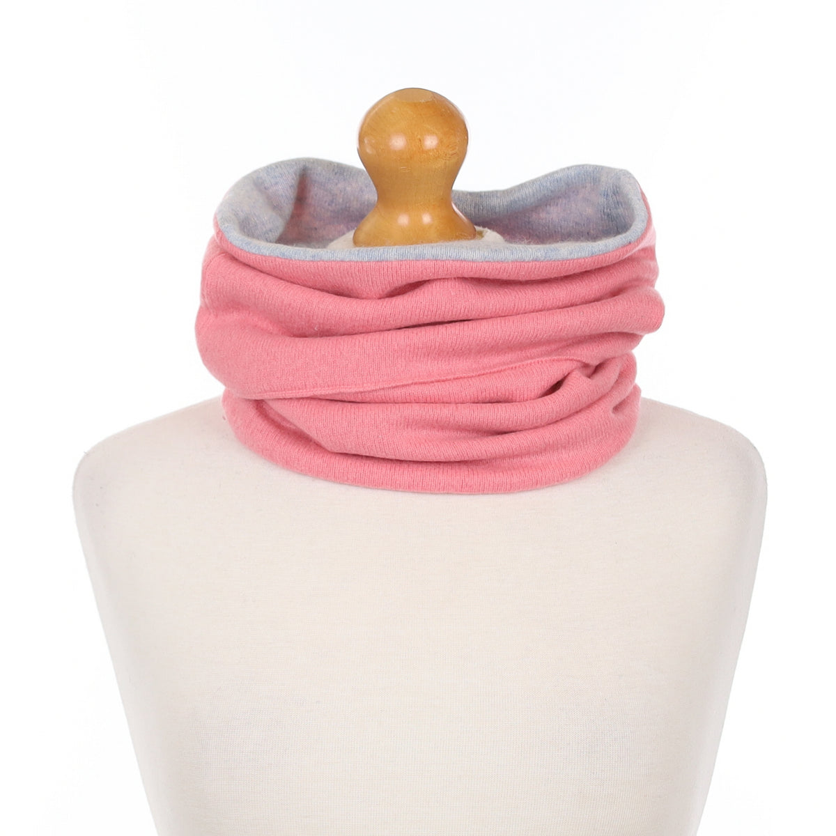 Coral and Blue Marl Luxury Double Layered Snood