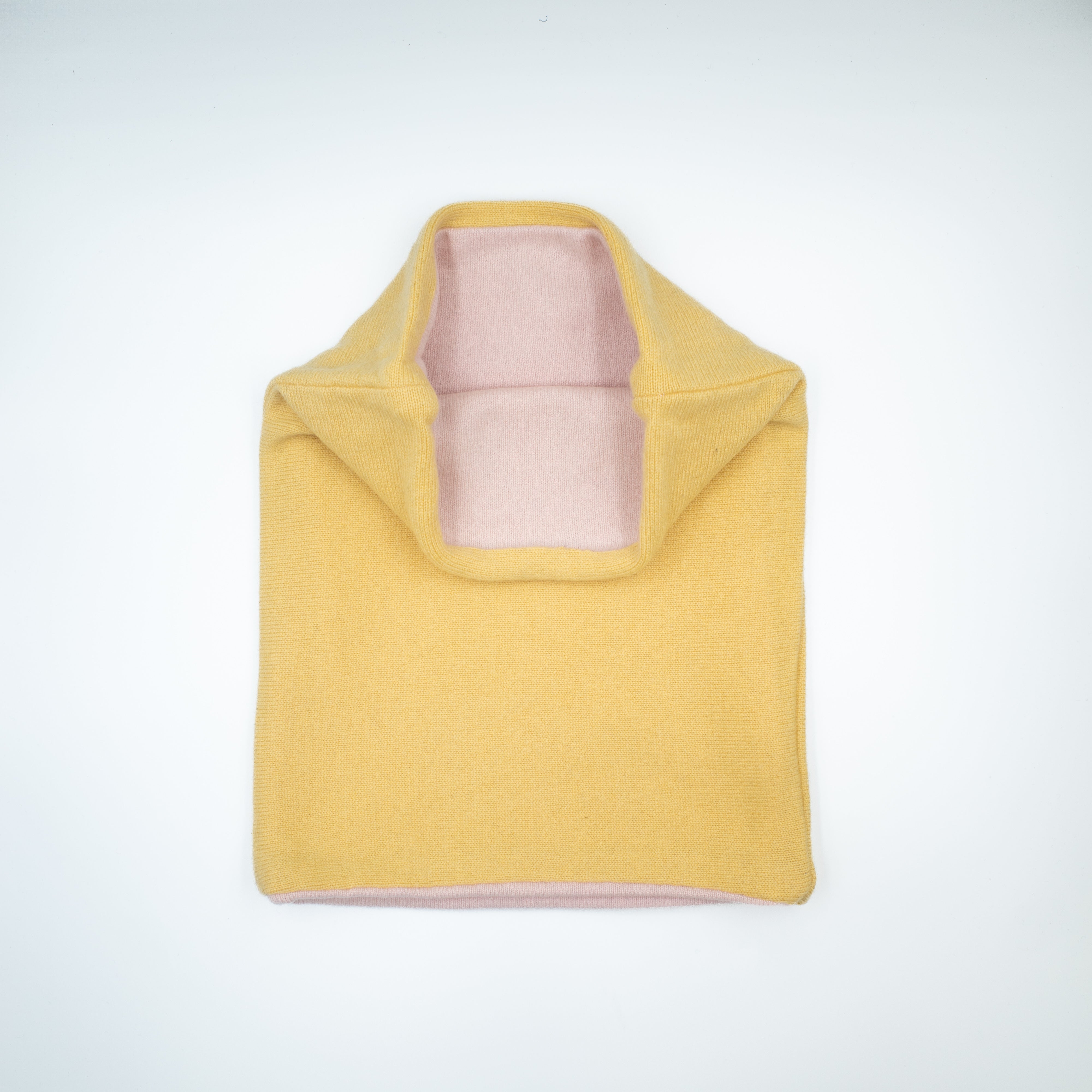 Custard Yellow and Pale Pink Luxury Double Layered Snood
