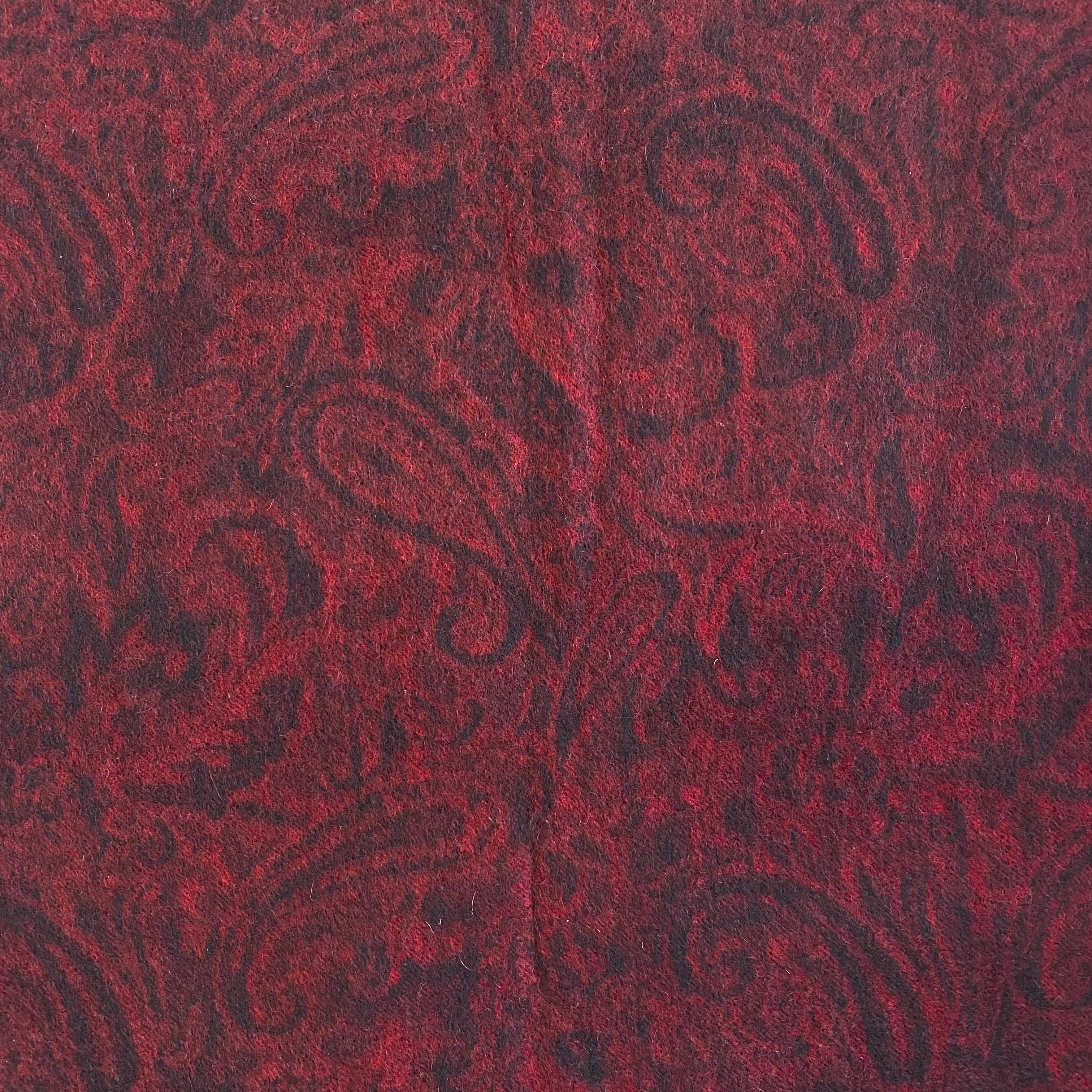 English Wine Red Paisley Cashmere Blanket