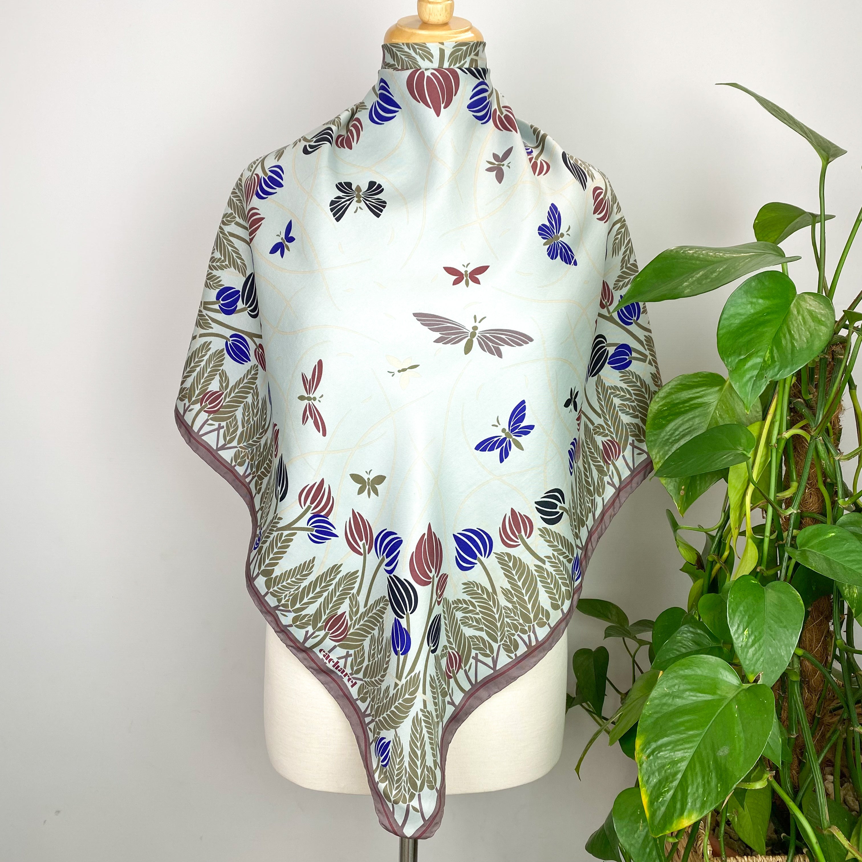 Palest Blue Cacharel Silk Scarf