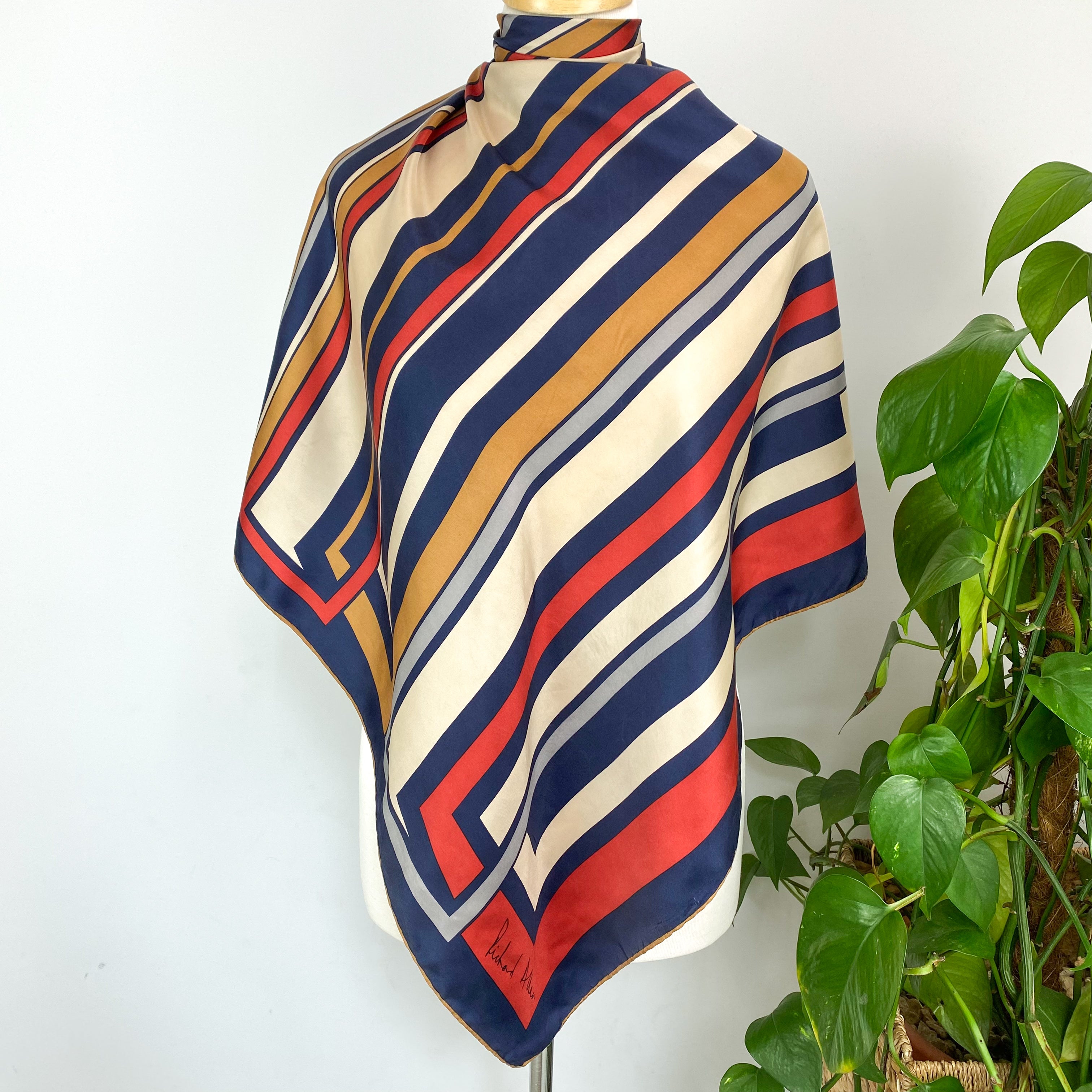 1970s Richard Allan Vintage Silk Scarf