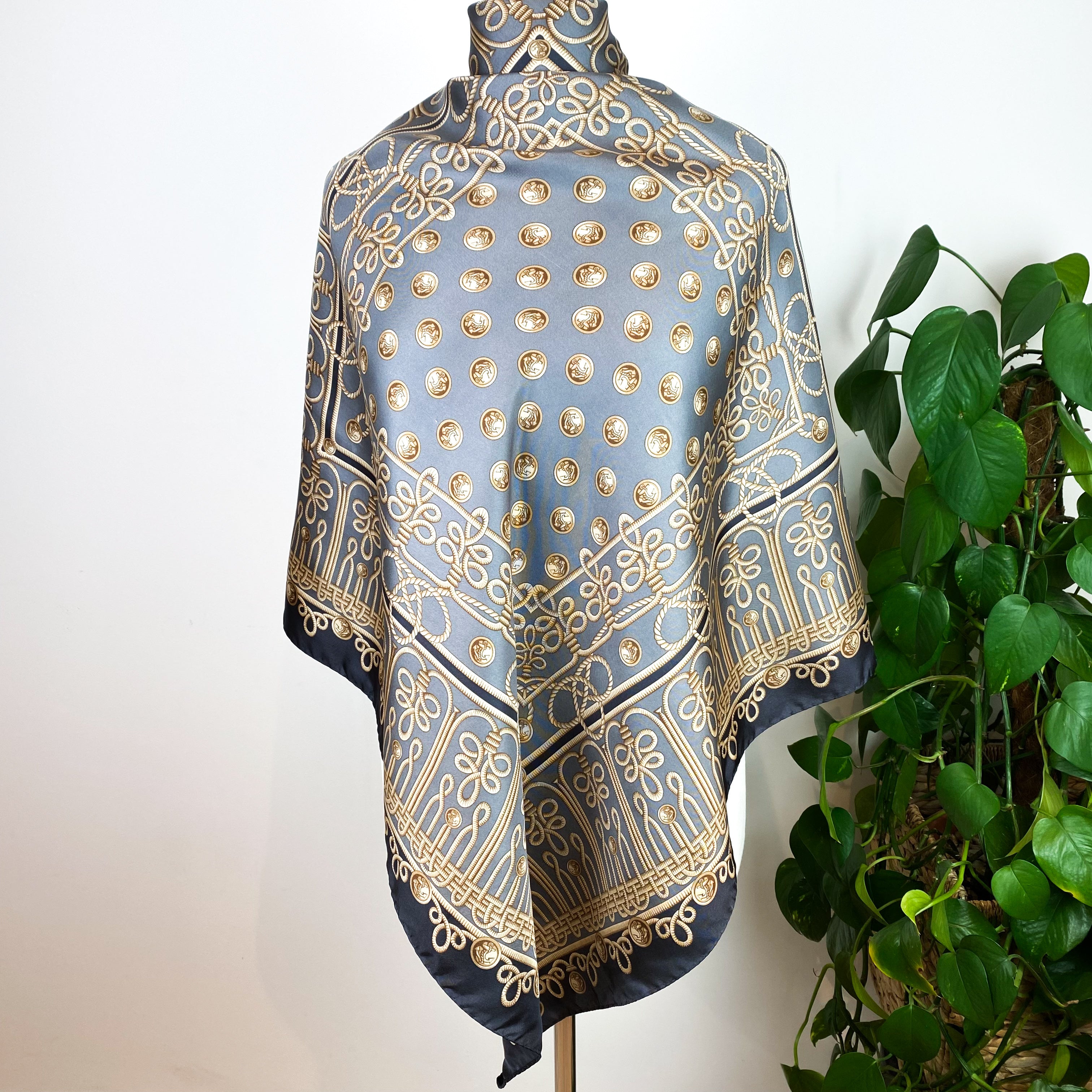 Large Neutrals Italian Silk Scarf