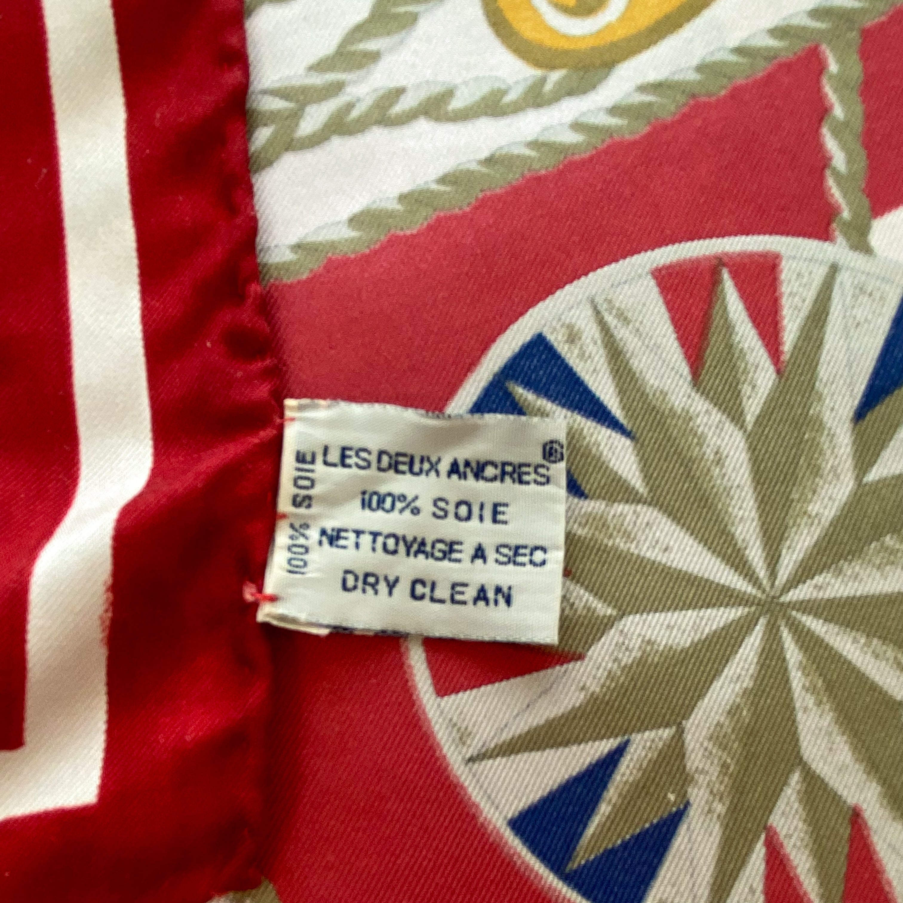 French Nautical Design Vintage Silk Scarf