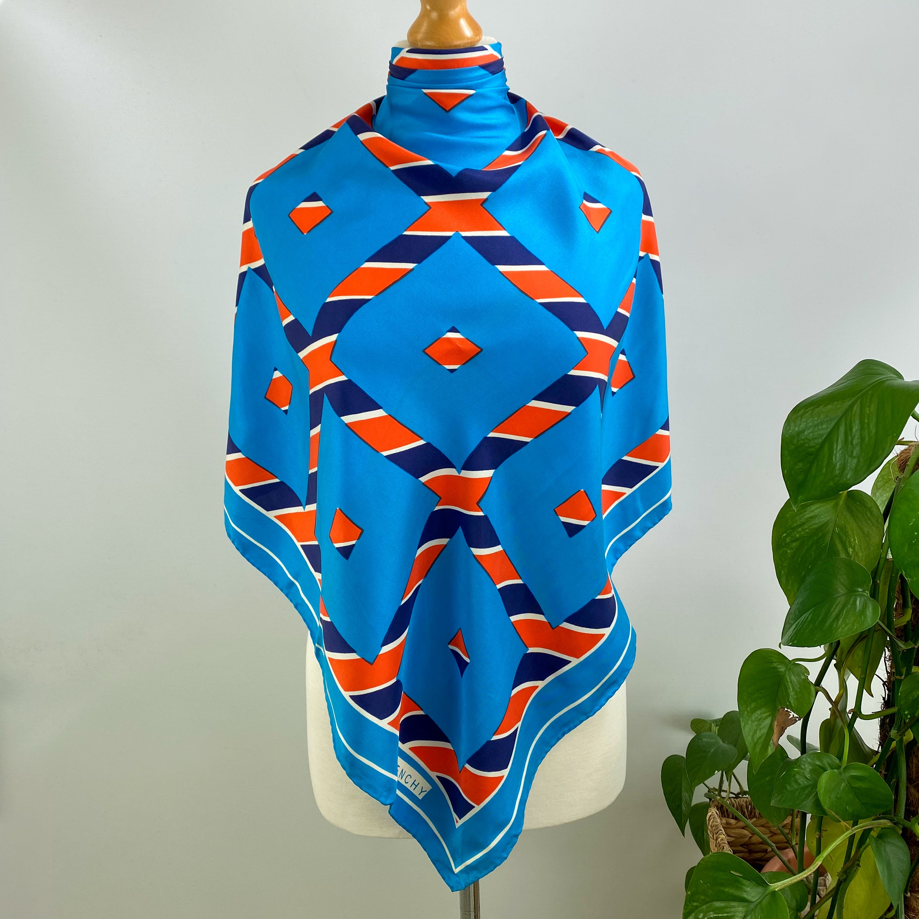 1980s Givenchy Geometric Vintage Silk Scarf