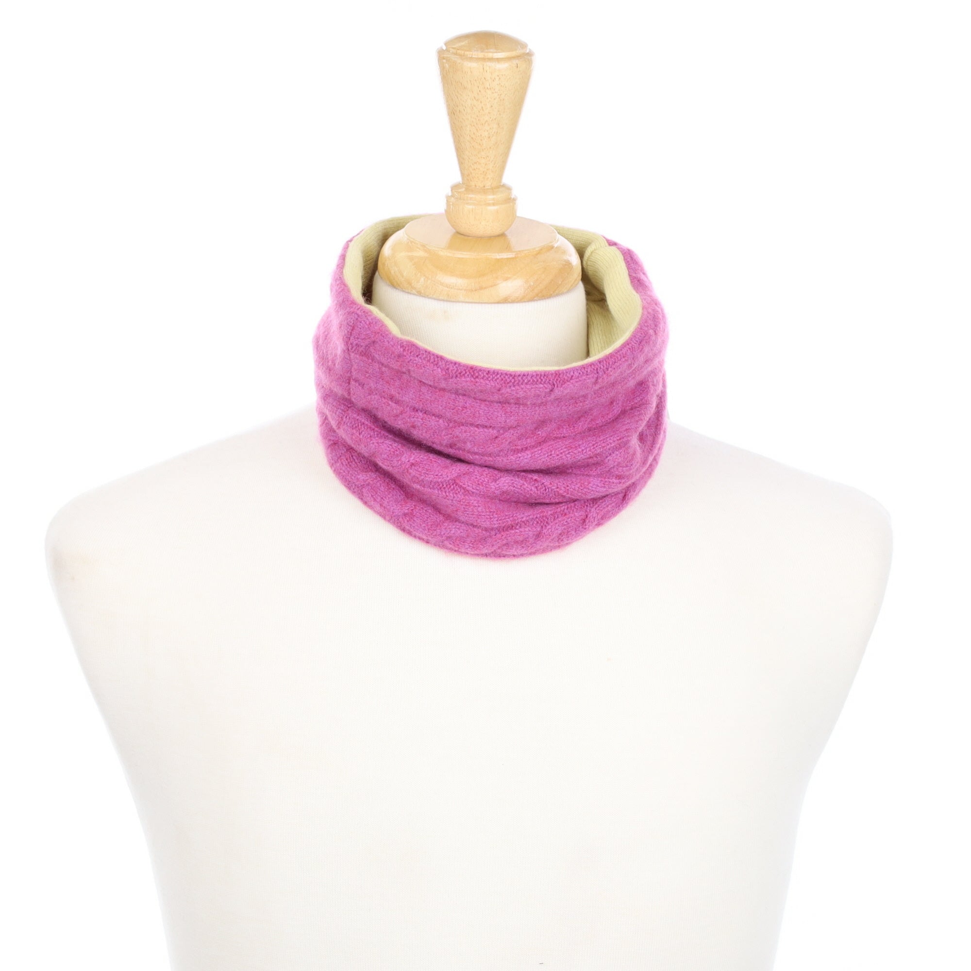 Loganberry Cable and Primrose Neck Warmer