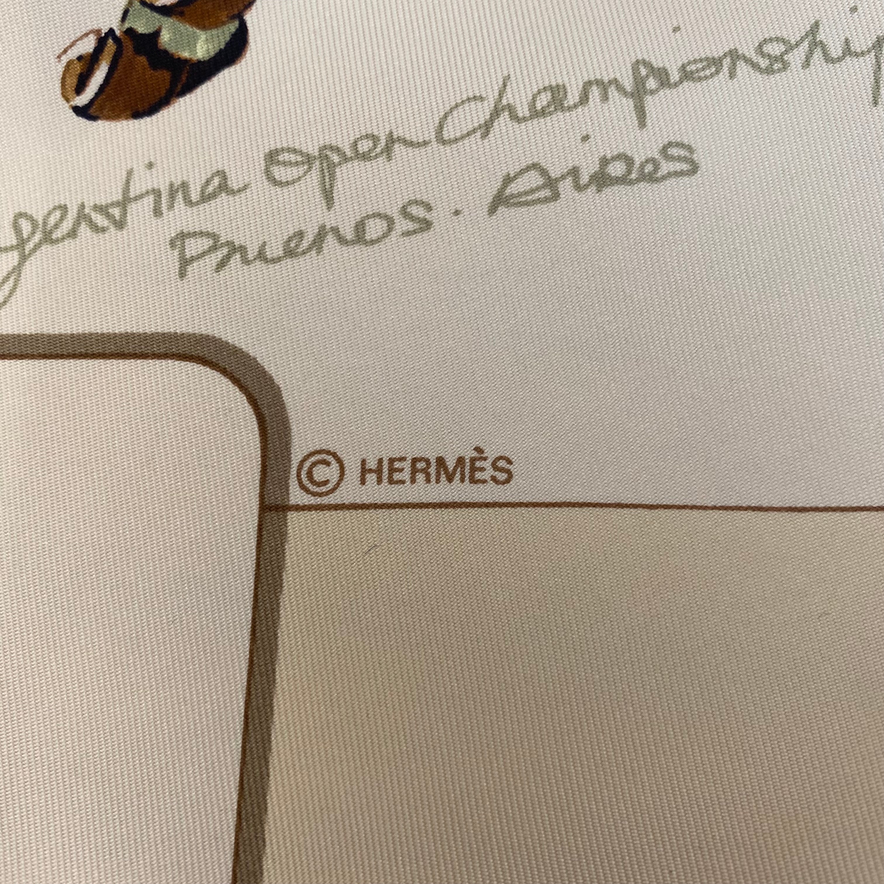 Hermès Le Monde du Polo Silk Scarf Quite Rare
