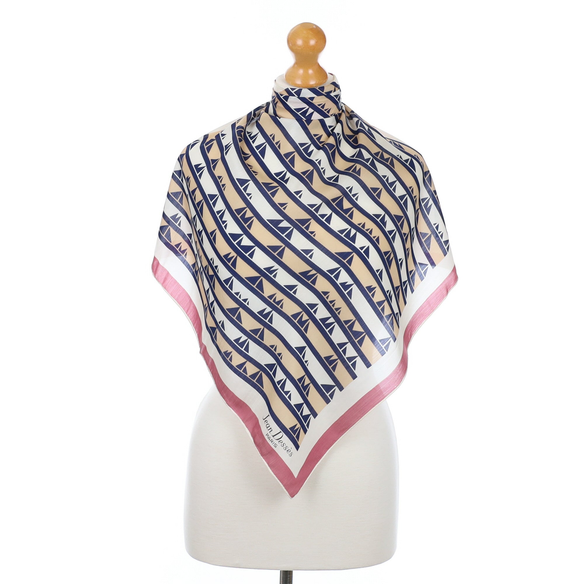French Abstract Sail Design Vintage Scarf