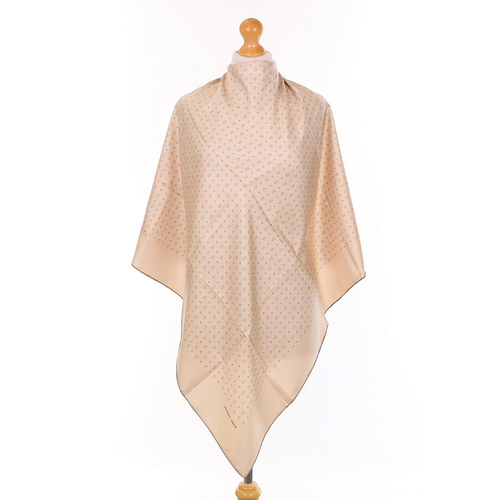 Hermès Light Taupe Stirrup Silk Scarf