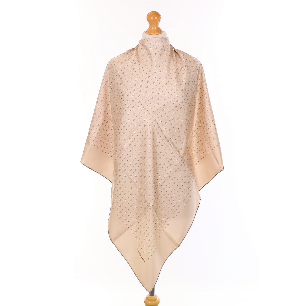 Hermès Light Taupe Stirrup Silk Scarf