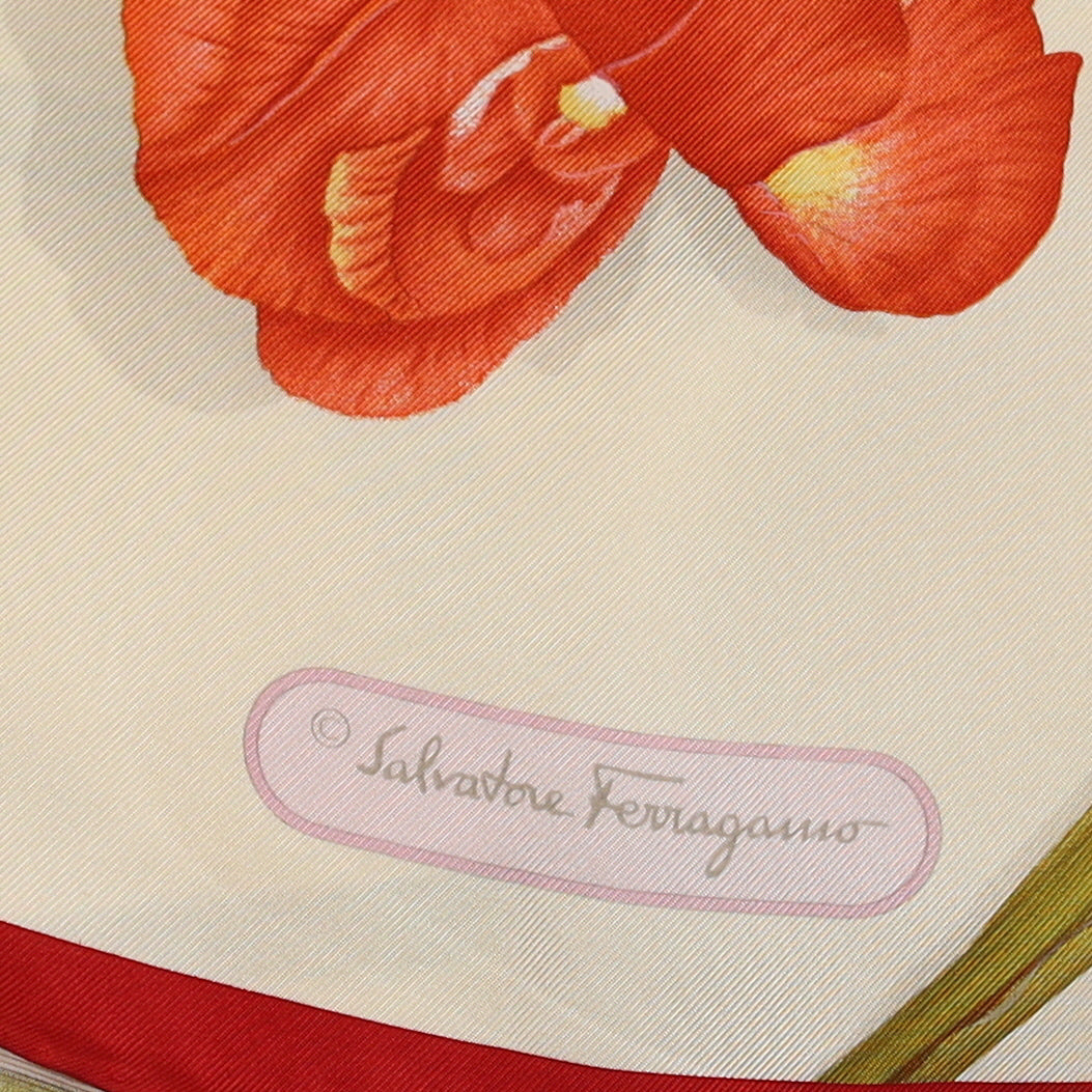 Salvatore Ferragamo Floral Desigber Silk Scarf
