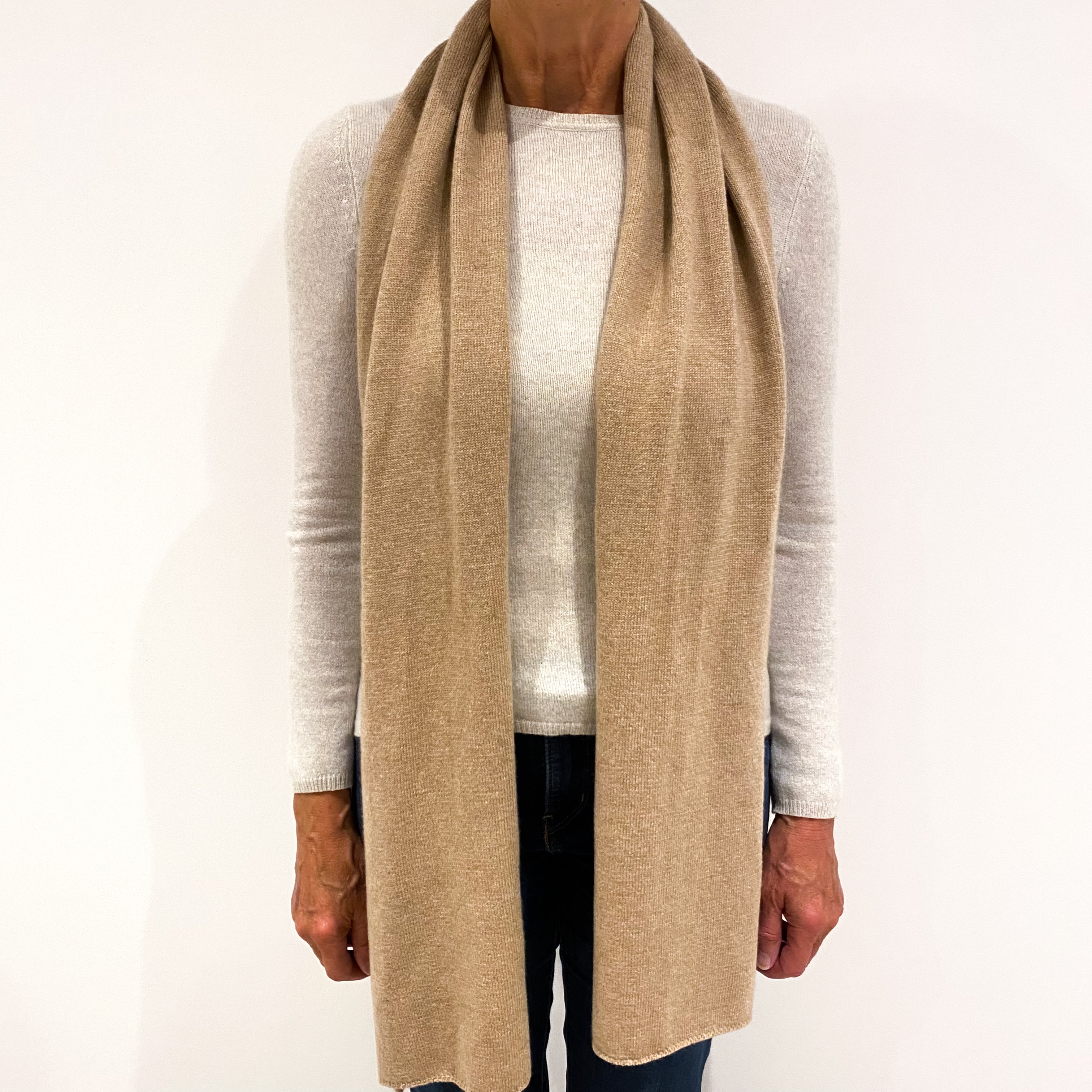 Camel Brown Brand New Scottish Cashmere Scarf